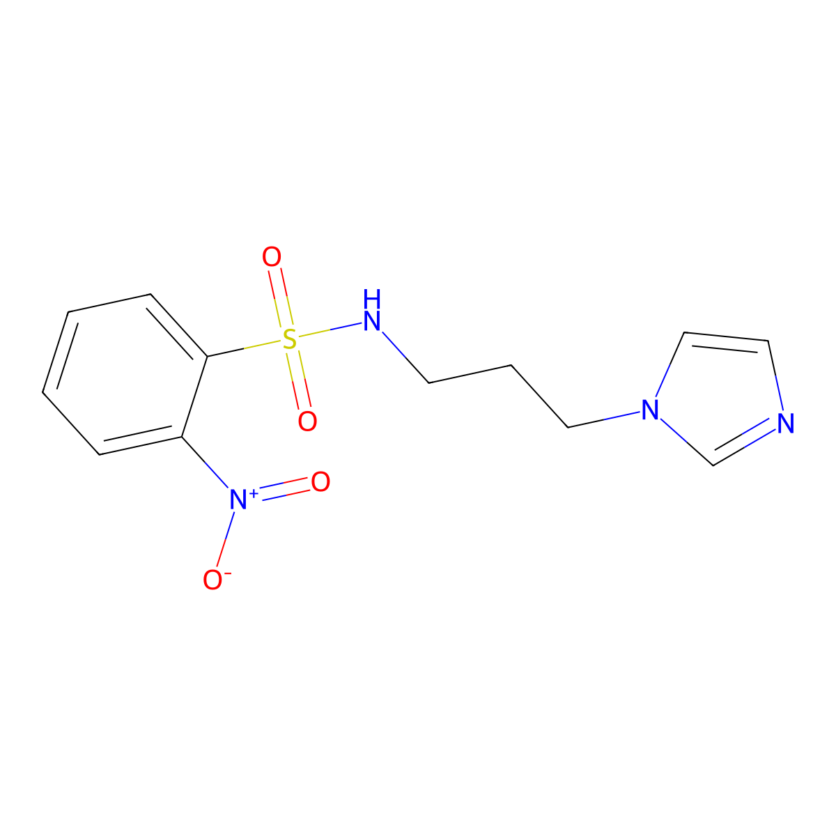 N-[3-(1H-imidazol-1-yl)propyl]-2-nitrobenzenesulfonamide molecular structure, CAS 143356-77-8