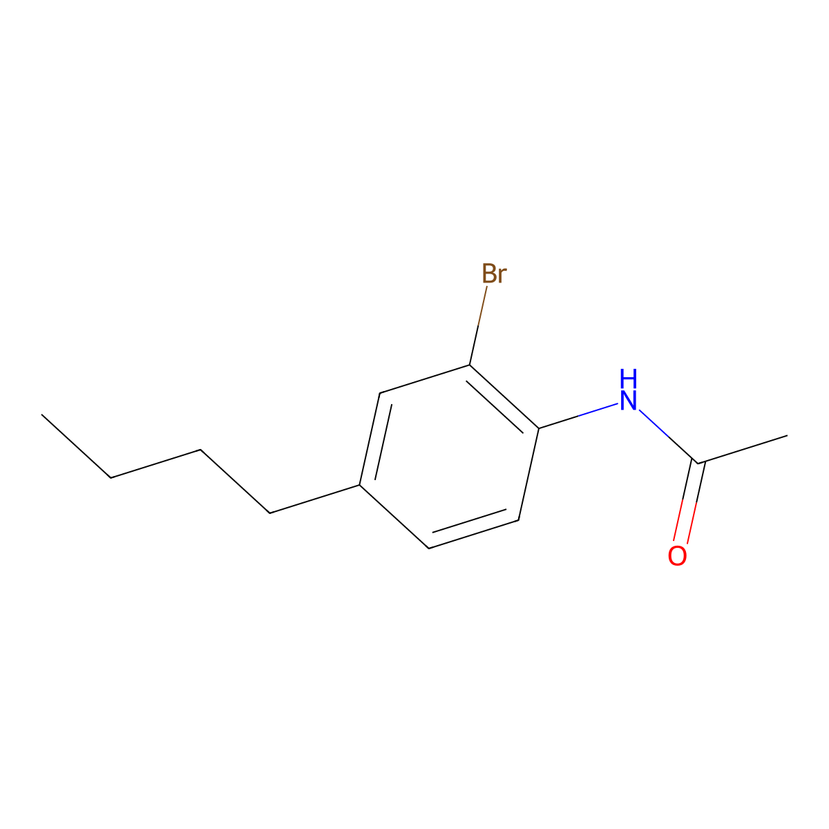 N-(2-bromo-4-butylphenyl)acetamide molecular structure, CAS 143359-99-3