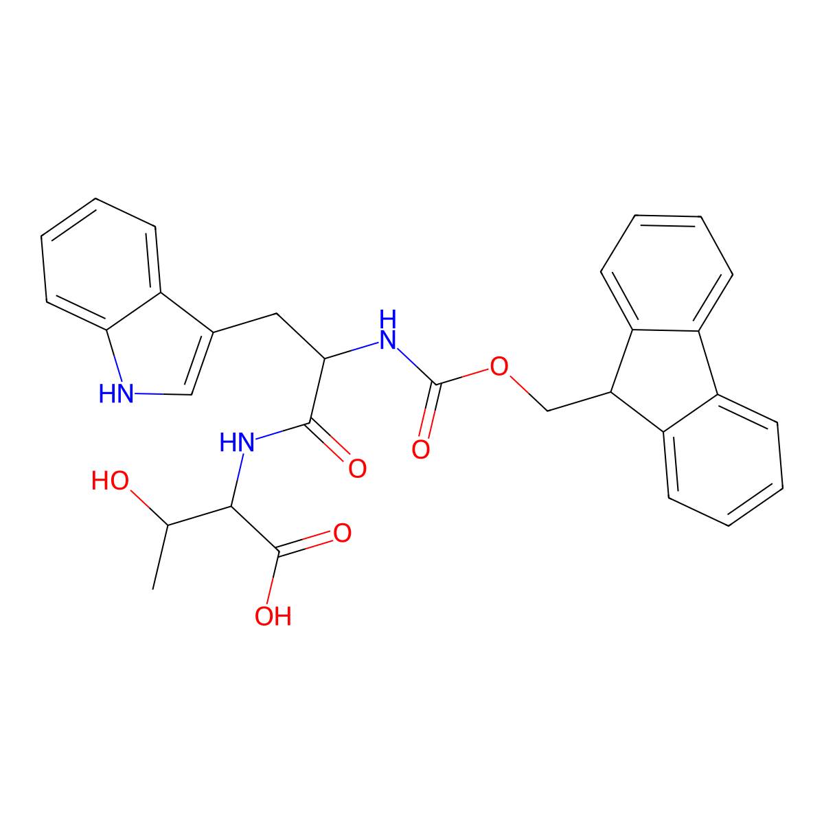 (((9H-Fluoren-9-yl)methoxy)carbonyl)-L-tryptophyl-L-threonine molecular structure, CAS 1433592-96-1