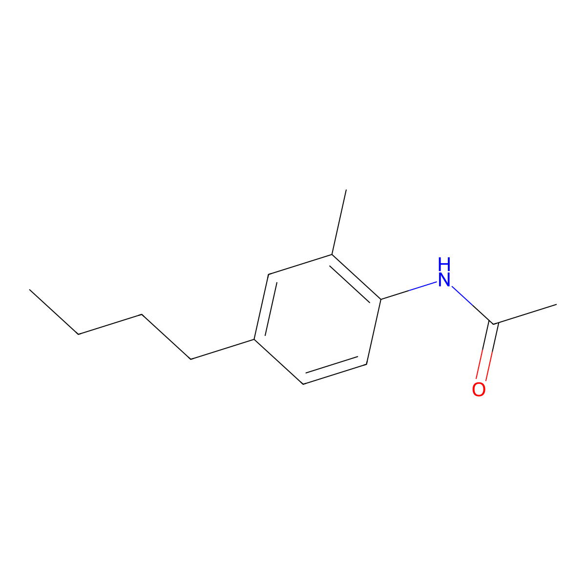 N-(4-butyl-2-methylphenyl)acetamide molecular structure, CAS 143360-00-3