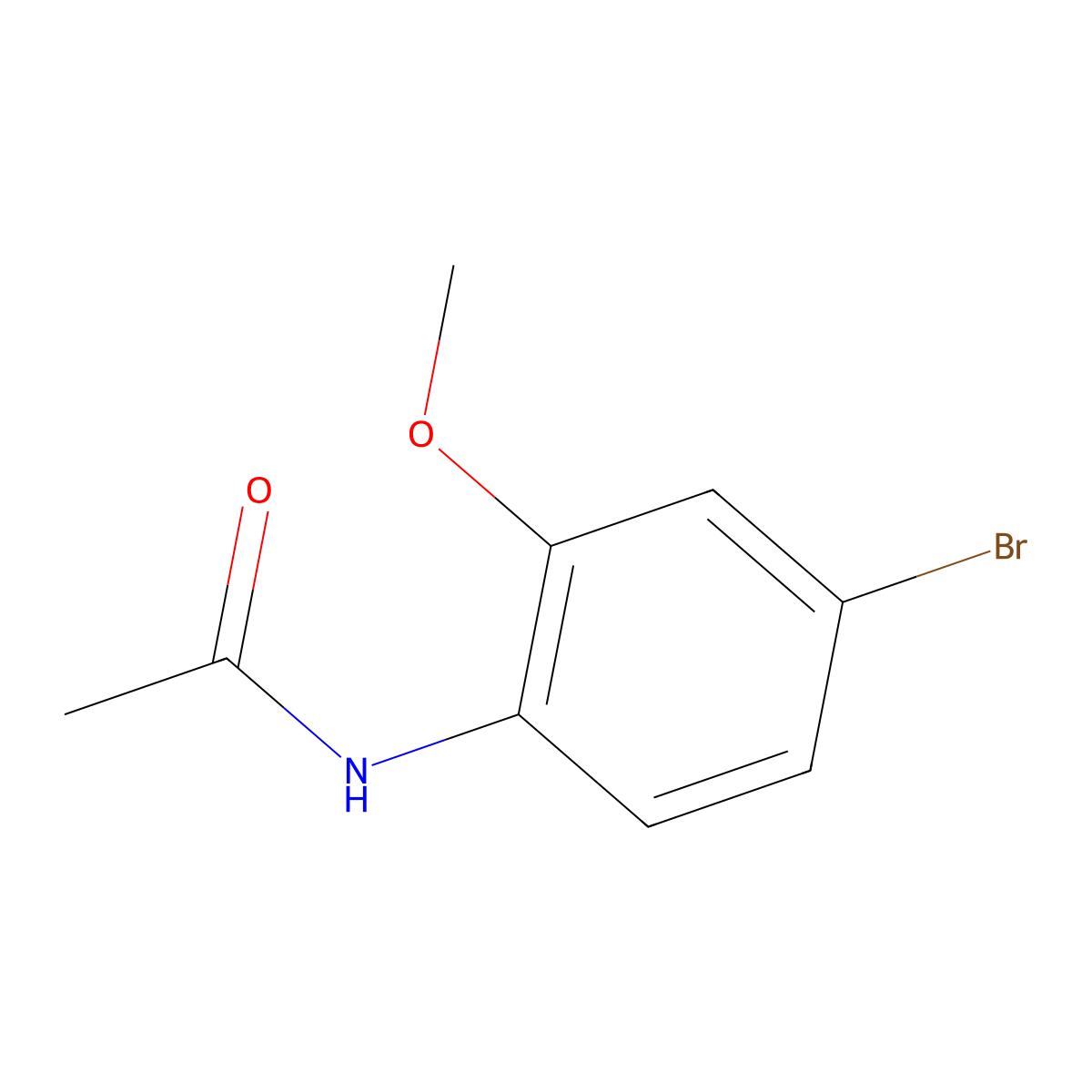 N-(4-bromo-2-methoxyphenyl)acetamide molecular structure, CAS 143360-01-4
