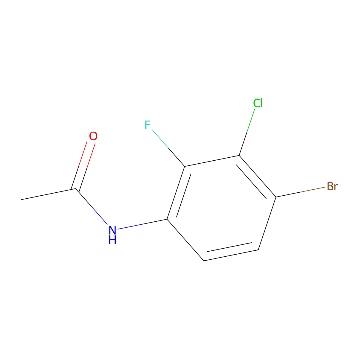 N-(4-bromo-3-chloro-2-fluorophenyl)acetamide molecular structure, CAS 143360-05-8