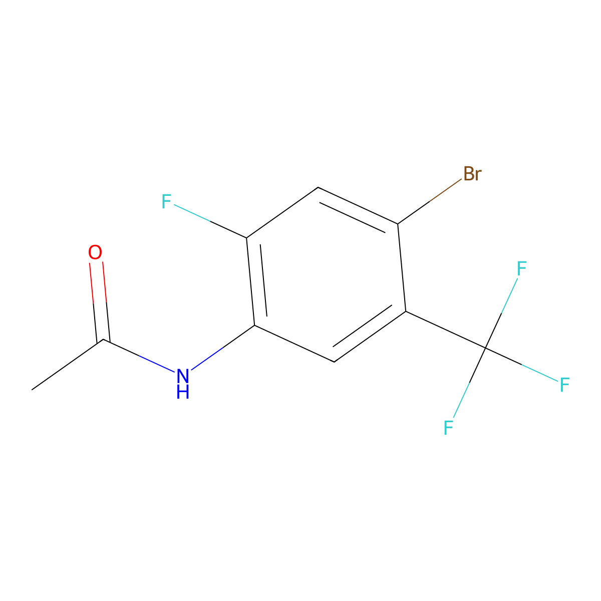 N-[4-Bromo-2-fluoro-5-(trifluoromethyl)phenyl]acetamide molecular structure, CAS 143360-18-3