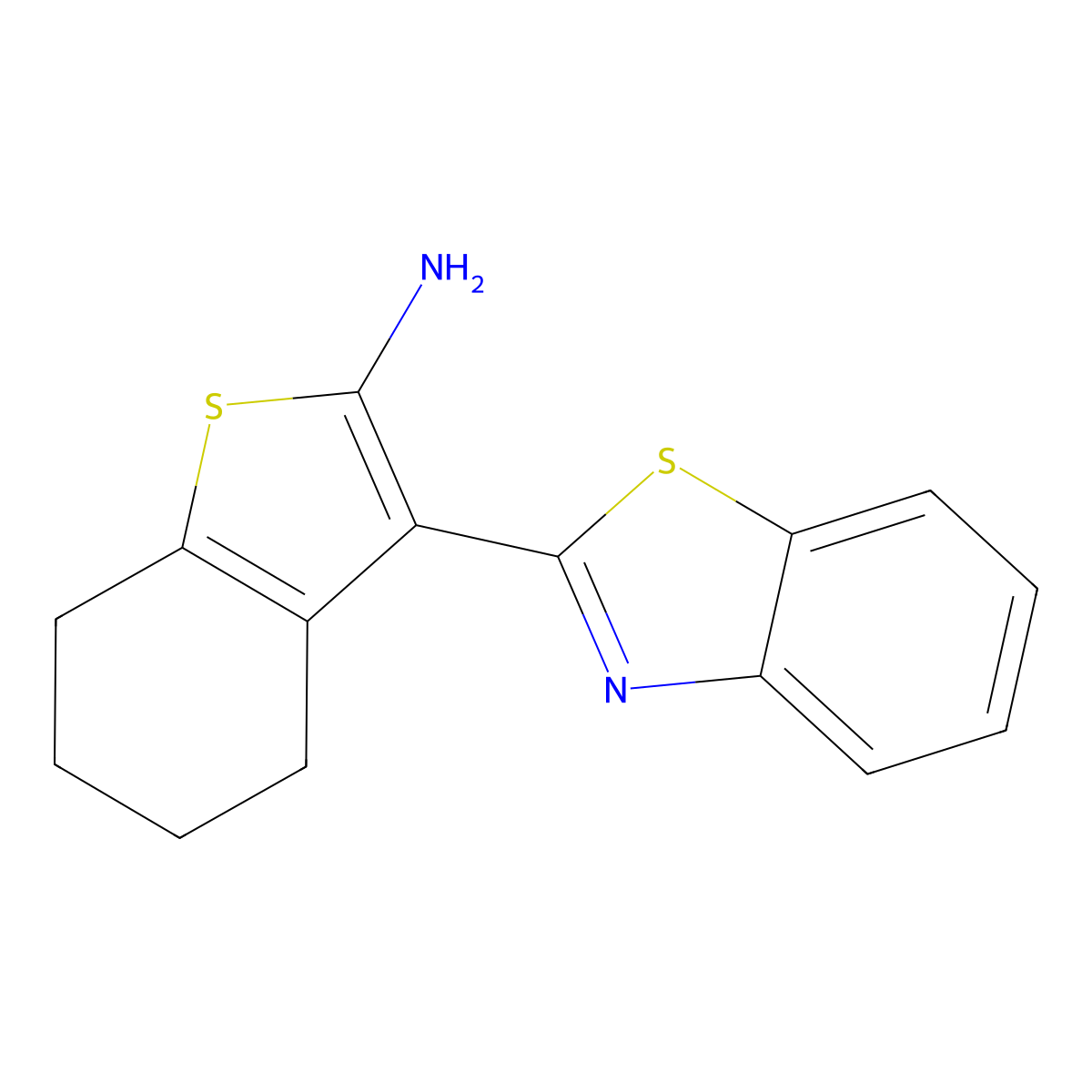 3-Benzothiazol-2-yl-4,5,6,7-tetrahydro-benzo[b]thiophen-2-ylamine molecular structure, CAS 143361-87-9