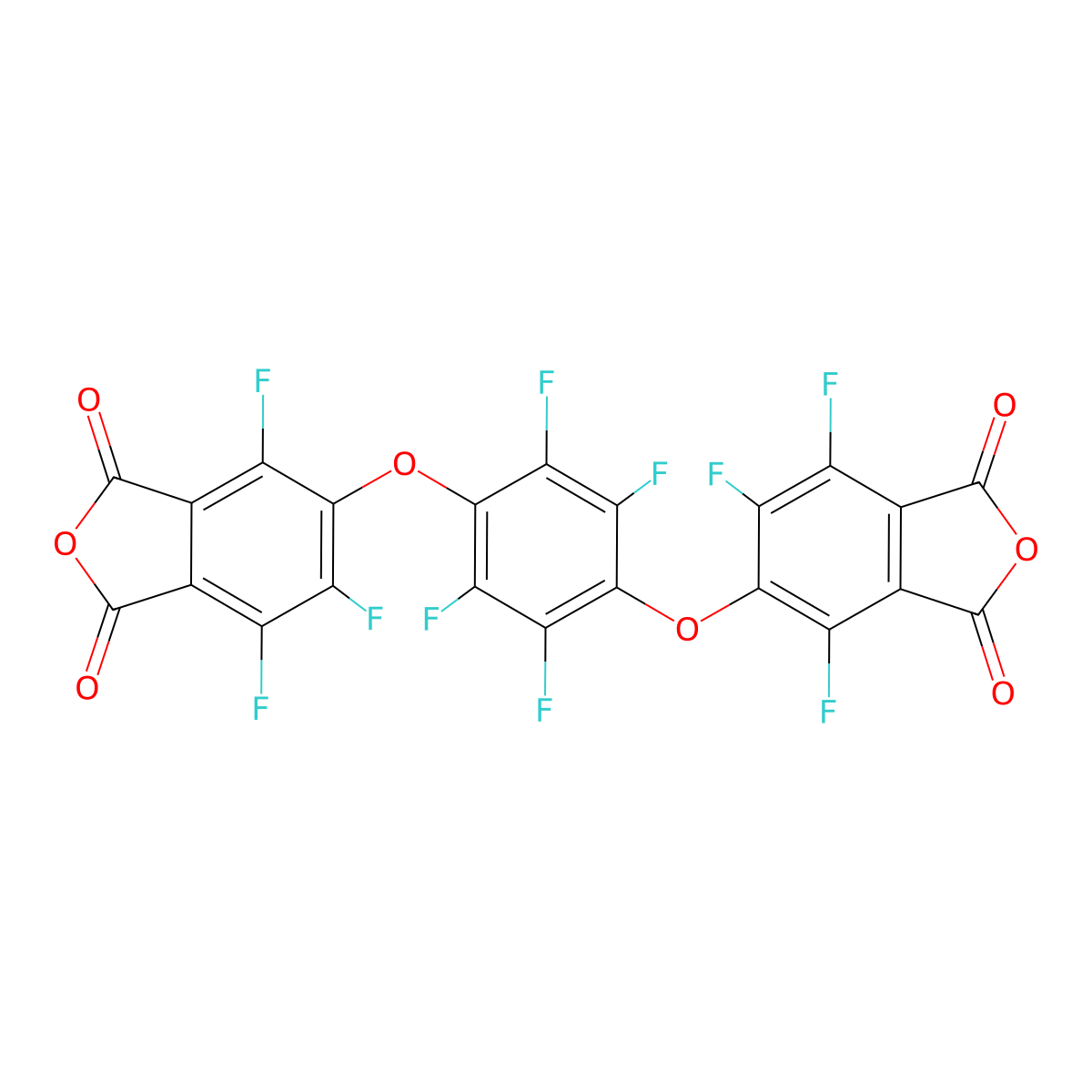 5,5'-[(2,3,5,6-Tetrafluoro-1,4-phenylene)bis(oxy)]bis[4,6,7-trifluoro-1,3-isobenzofurandione] molecular structure, CAS 143363-91-1