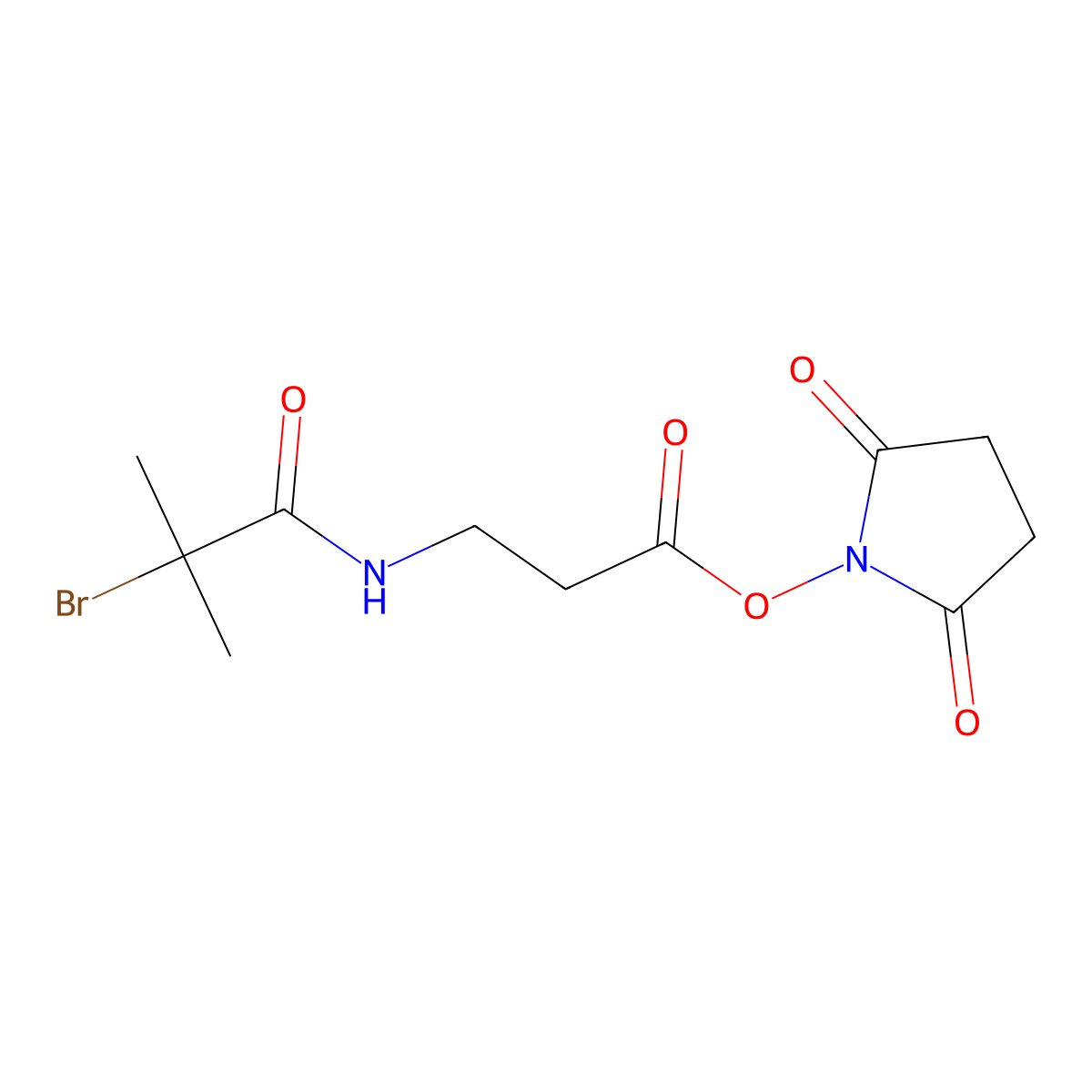 beta-Alanine, N-(2-bromo-2-methyl-1-oxopropyl)-, 2,5-dioxo-1-pyrrolidinyl ester molecular structure, CAS 1433633-71-6