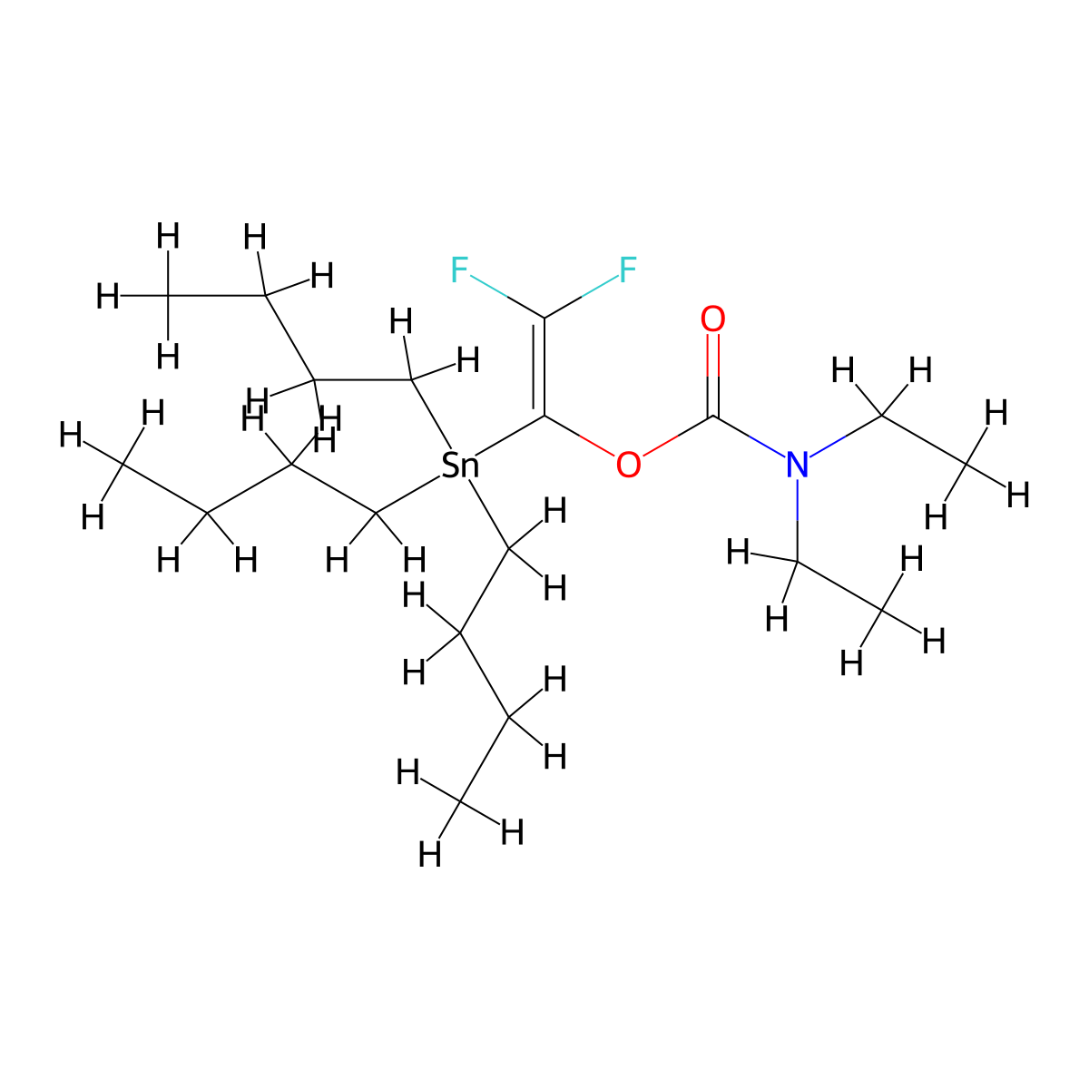 (2,2-Difluoro-1-tributylstannylvinyl)-n,n-diethylcarbamate molecular structure, CAS 143366-89-6