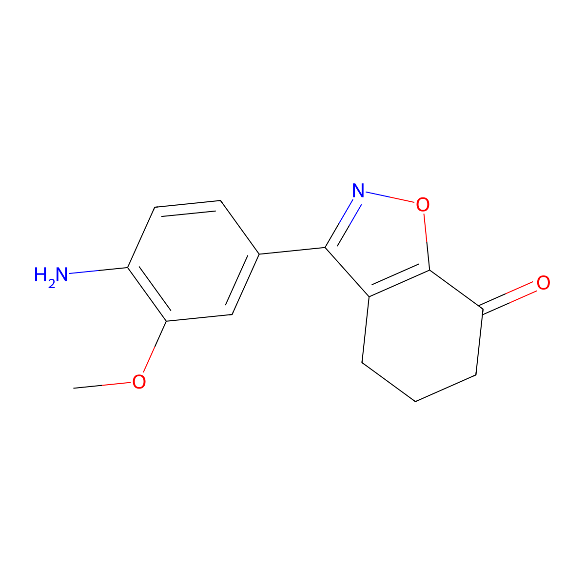 3-(4-amino-3-methoxyphenyl)-5,6-dihydrobenzo[d]isoxazol-7(4H)-one molecular structure, CAS 1433663-62-7