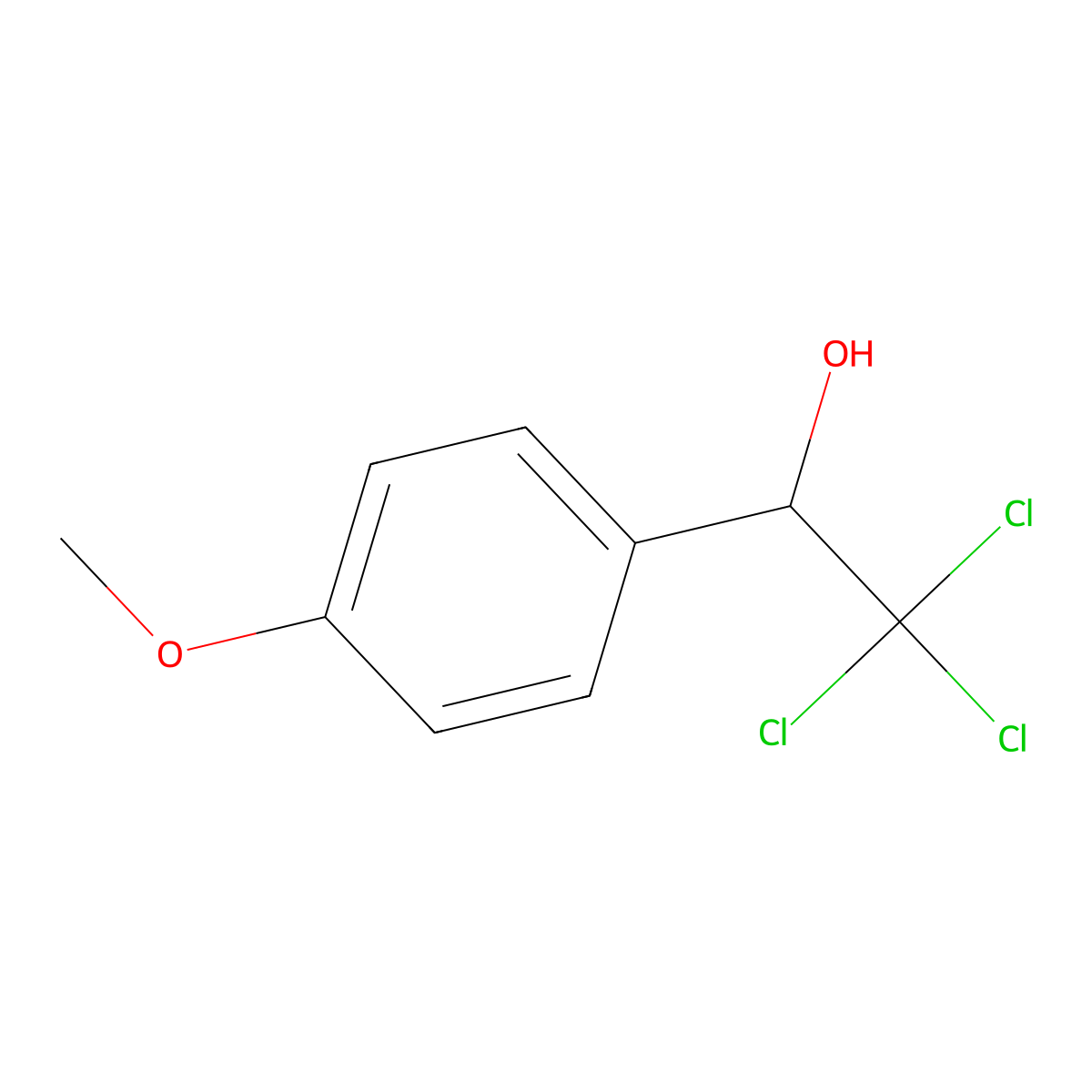 2,2,2-Trichloro-1-(4-methoxyphenyl)ethanol molecular structure, CAS 14337-31-6