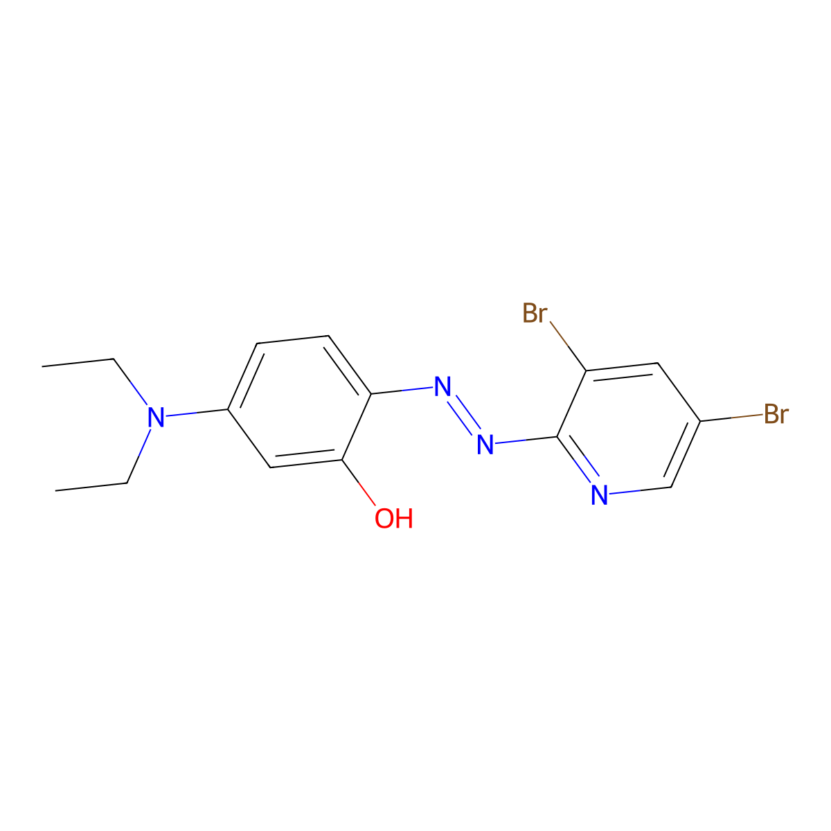 2-(3,5-Dibromo-2-pyridylazo)-5-(diethylamino)phenol molecular structure, CAS 14337-54-3