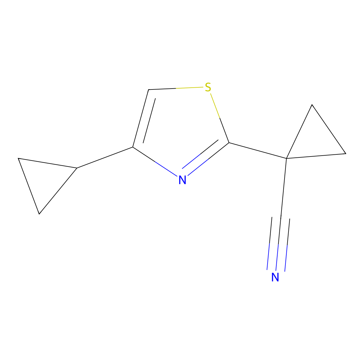 1-(4-Cyclopropylthiazol-2-YL)cyclopropane-1-carbonitrile molecular structure, CAS 1433707-68-6