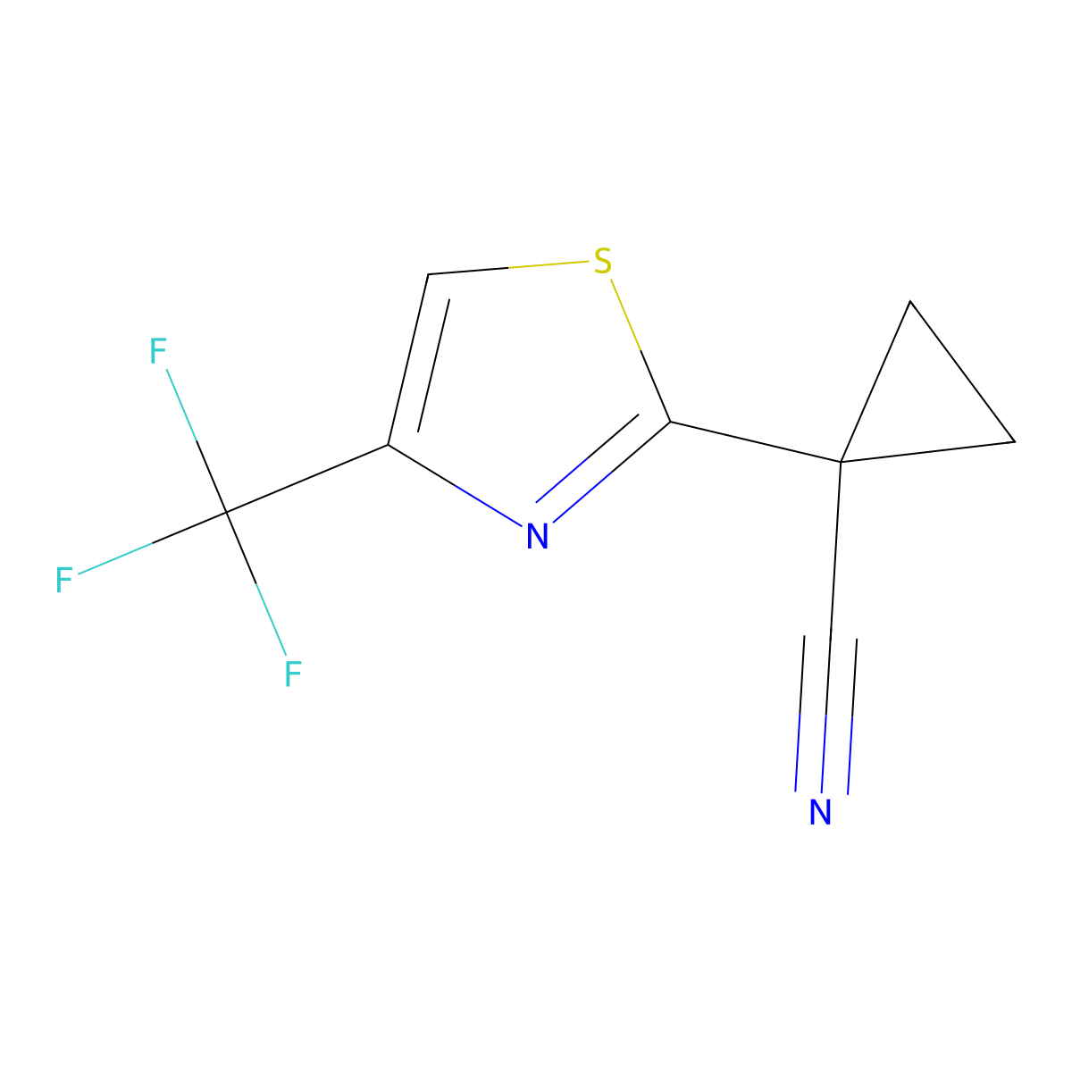1-(4-(Trifluoromethyl)thiazol-2-YL)cyclopropane-1-carbonitrile molecular structure, CAS 1433707-92-6