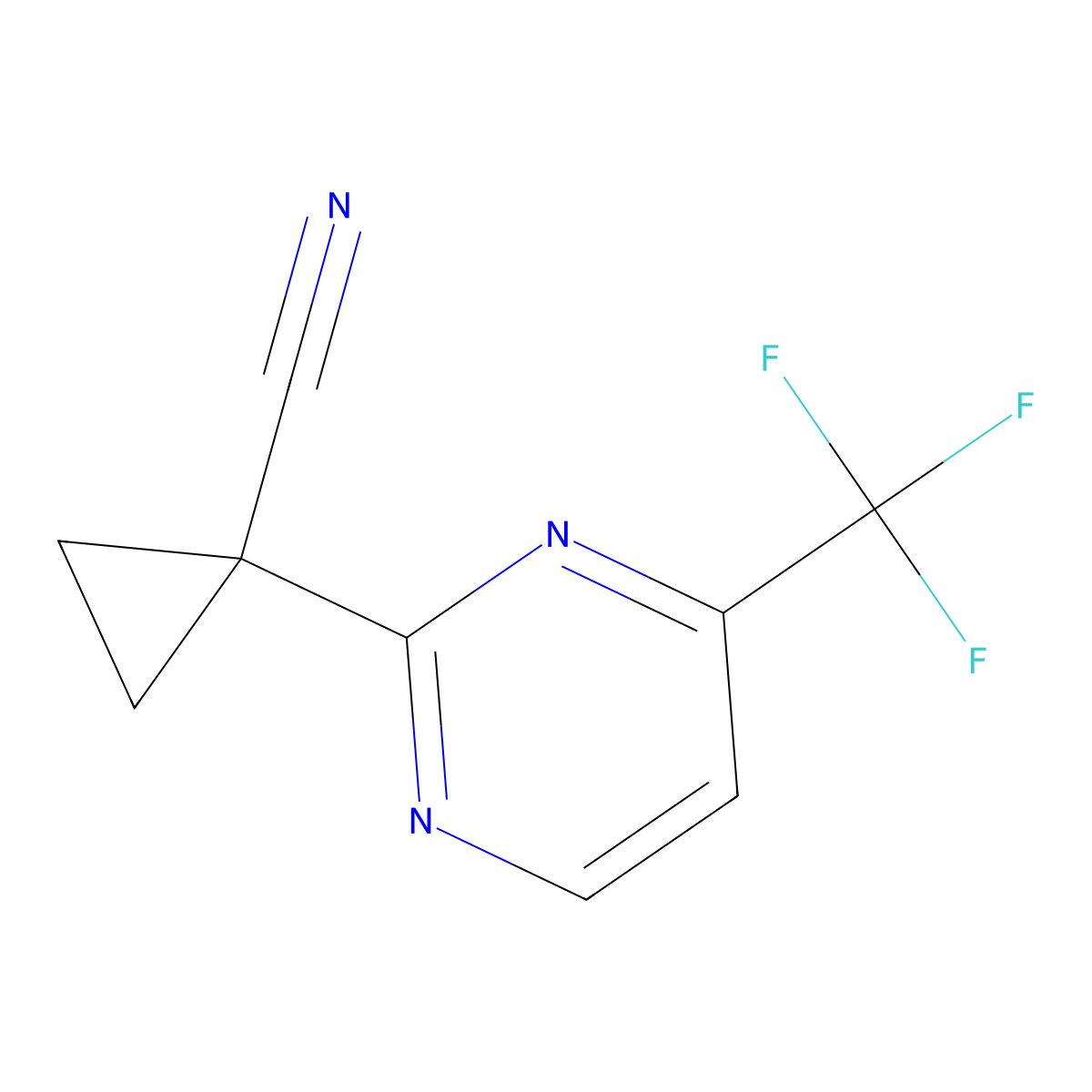 1-(4-(Trifluoromethyl)pyrimidin-2-YL)cyclopropane-1-carbonitrile molecular structure, CAS 1433707-98-2