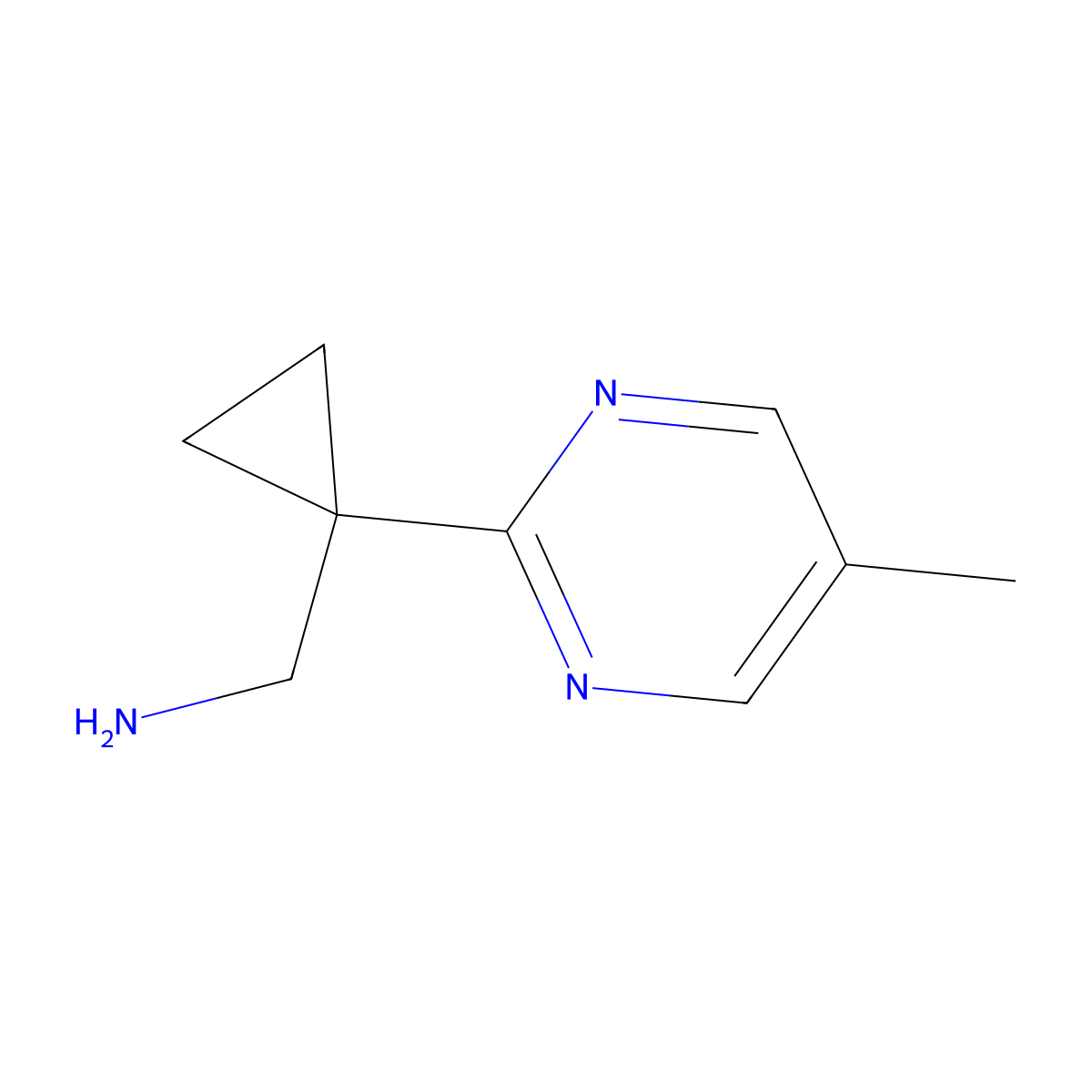 (1-(5-Methylpyrimidin-2-YL)cyclopropyl)methanamine molecular structure, CAS 1433708-09-8