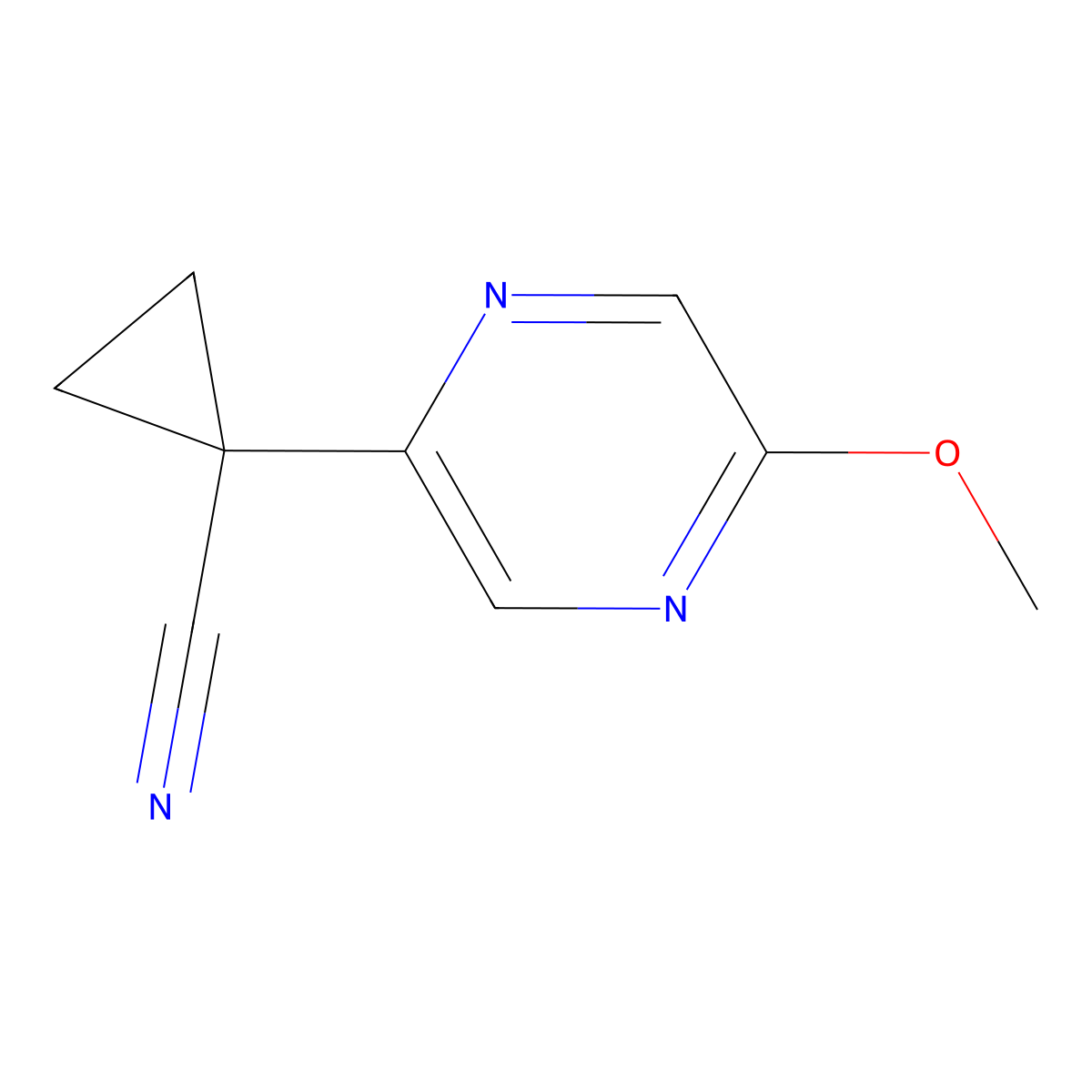 1-(5-Methoxypyrazin-2-YL)cyclopropane-1-carbonitrile molecular structure, CAS 1433708-16-7