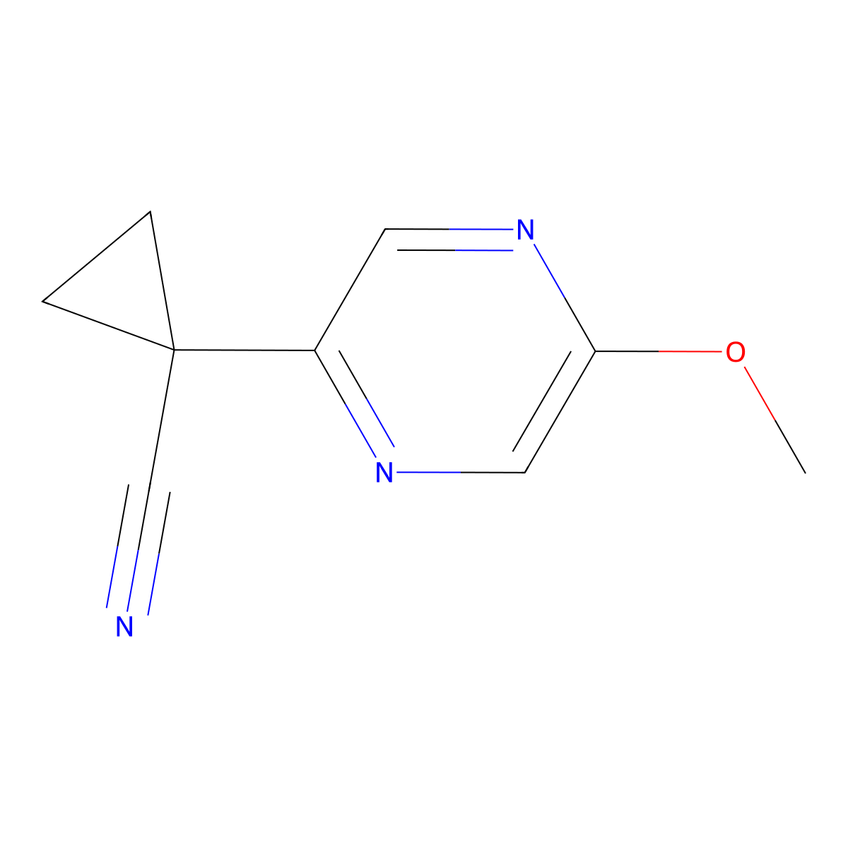1-(5-Methoxypyrazin-2-YL)cyclopropane-1-carbonitrile molecular structure, CAS 1433708-16-7