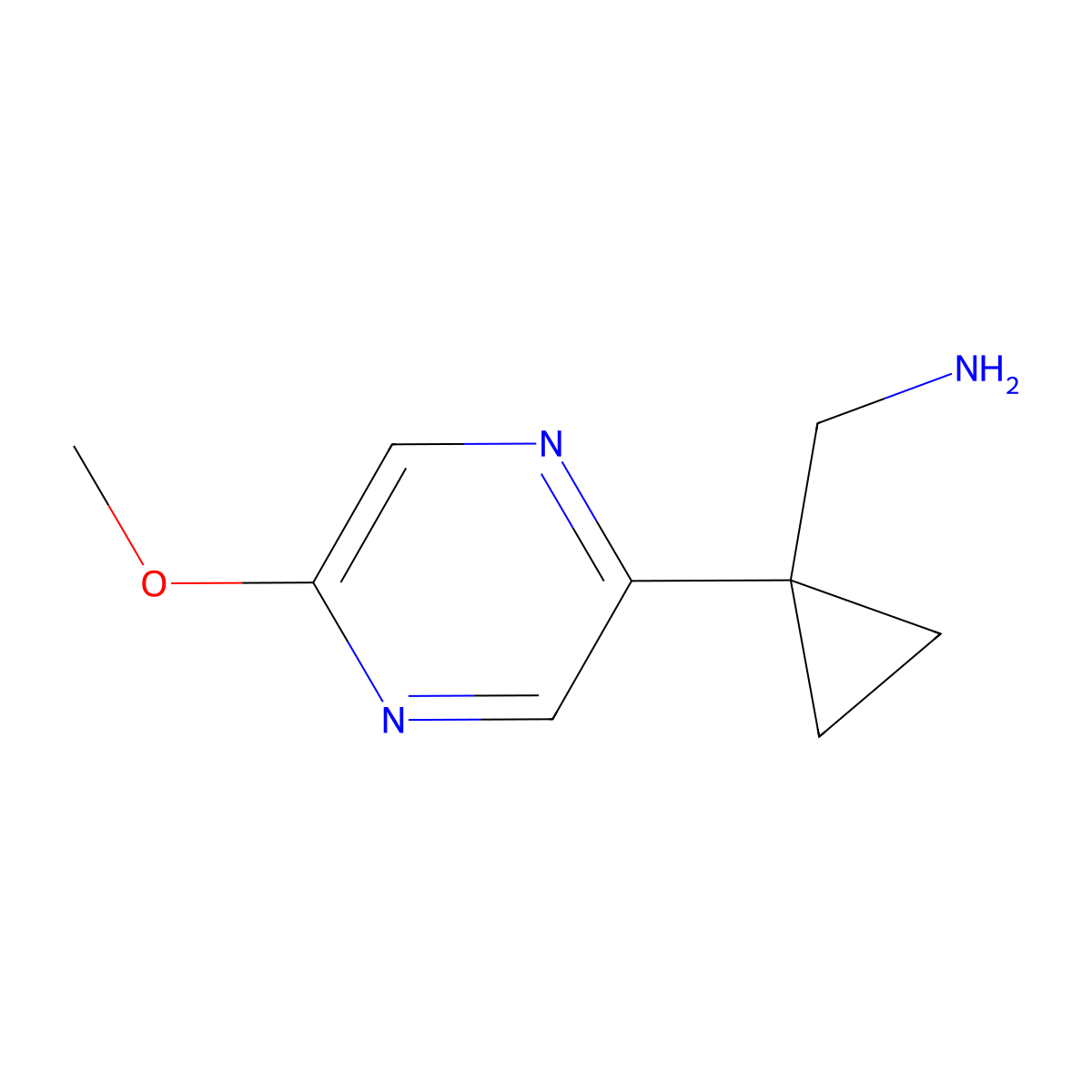 (1-(5-Methoxypyrazin-2-YL)cyclopropyl)methanamine molecular structure, CAS 1433708-19-0