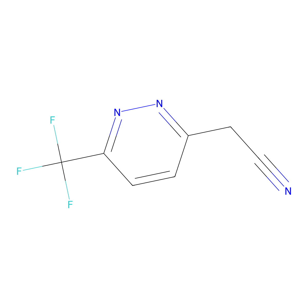 2-(6-(Trifluoromethyl)pyridazin-3-yl)acetonitrile molecular structure, CAS 1433708-59-8