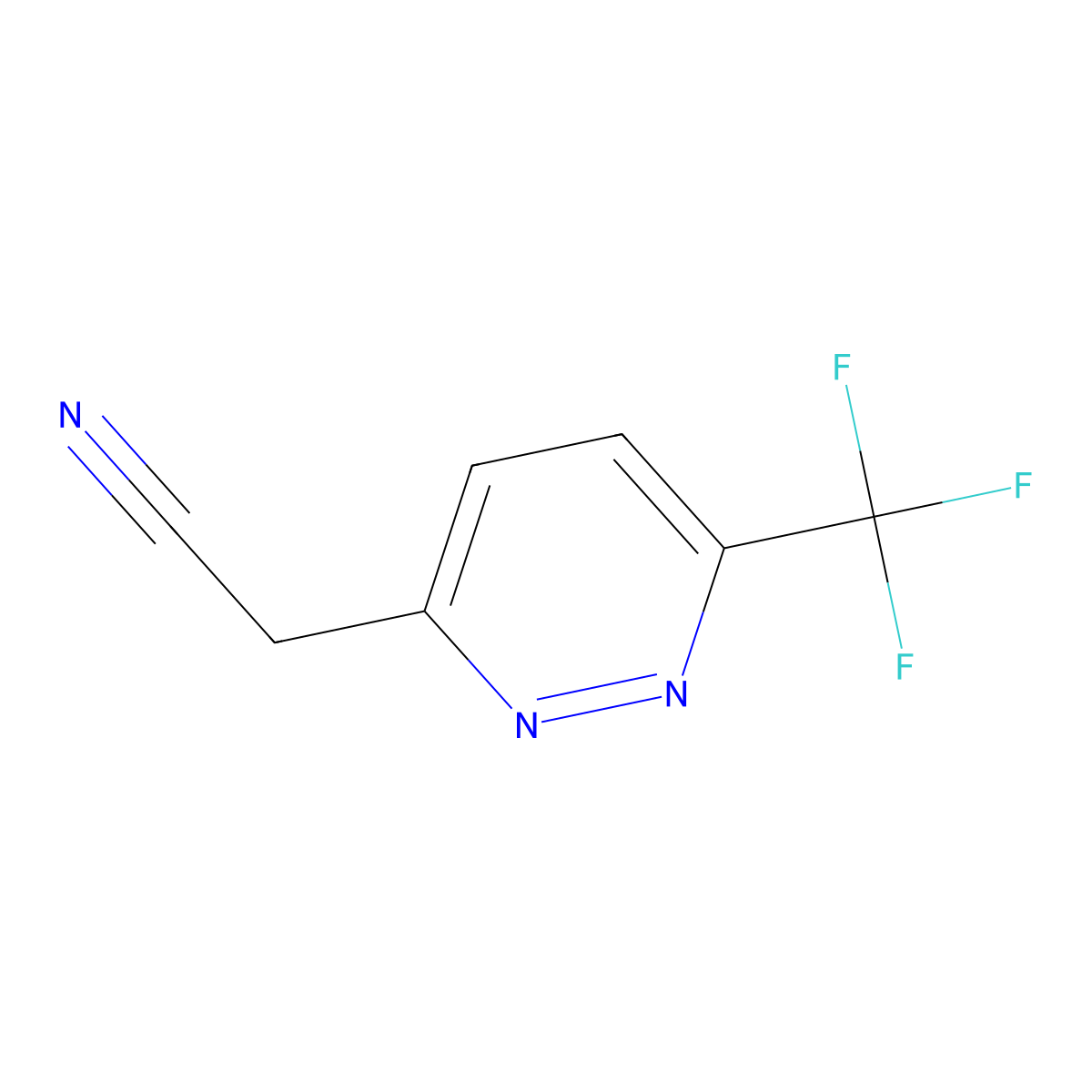 2-(6-(Trifluoromethyl)pyridazin-3-yl)acetonitrile molecular structure, CAS 1433708-59-8
