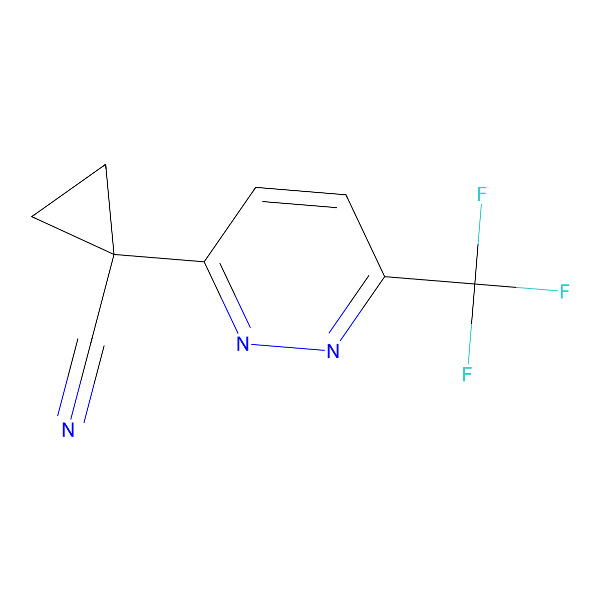 1-(6-(Trifluoromethyl)pyridazin-3-YL)cyclopropane-1-carbonitrile molecular structure, CAS 1433708-62-3
