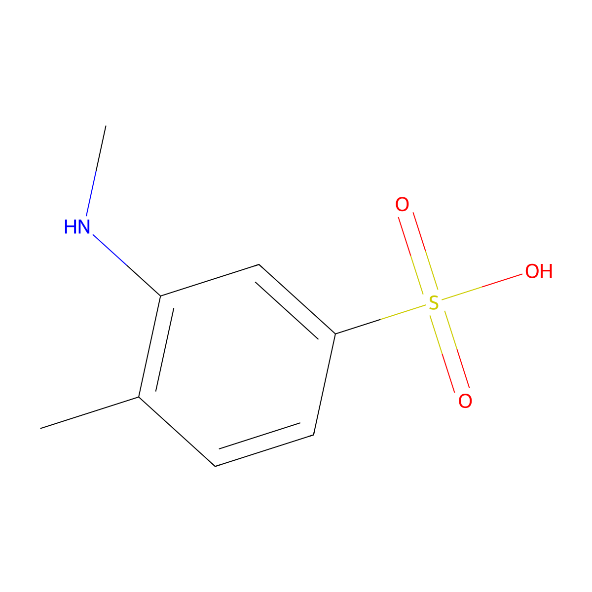 2-(Methylamino)toluene-4-sulphonic acid molecular structure, CAS 14338-01-3