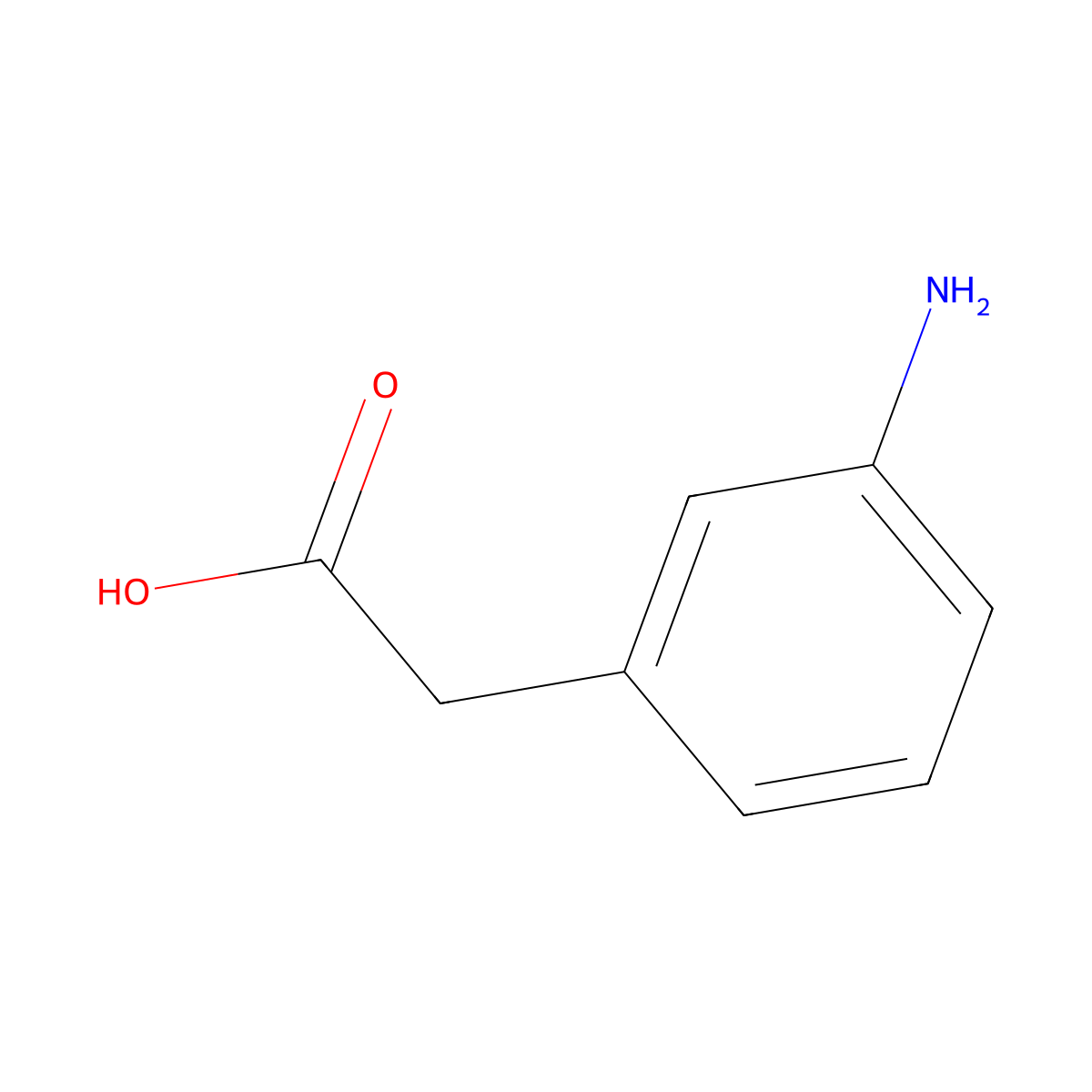 (3-Aminophenyl)acetic acid molecular structure, CAS 14338-36-4
