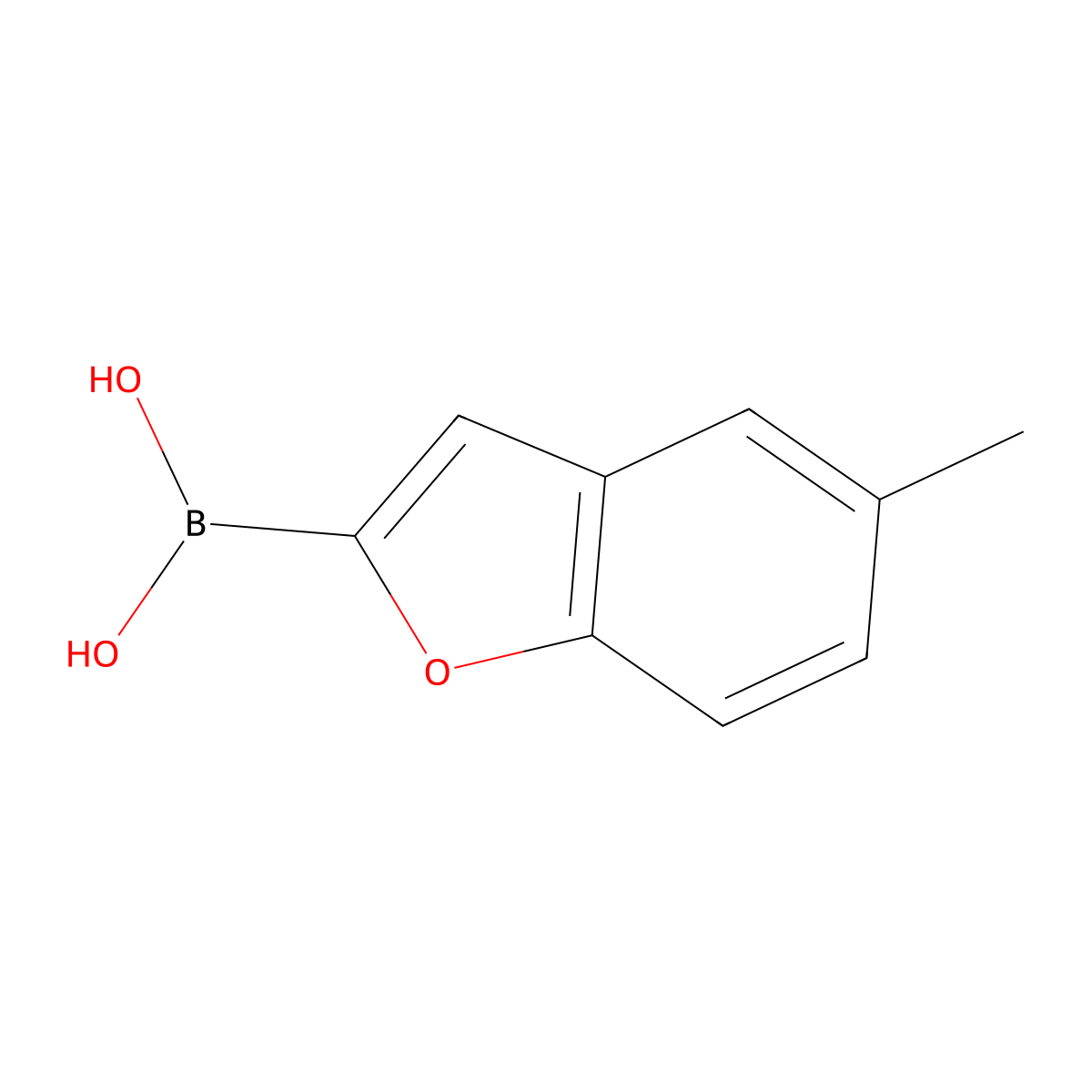 (5-Methyl-1-benzofuran-2-yl)boronic acid molecular structure, CAS 143381-72-0