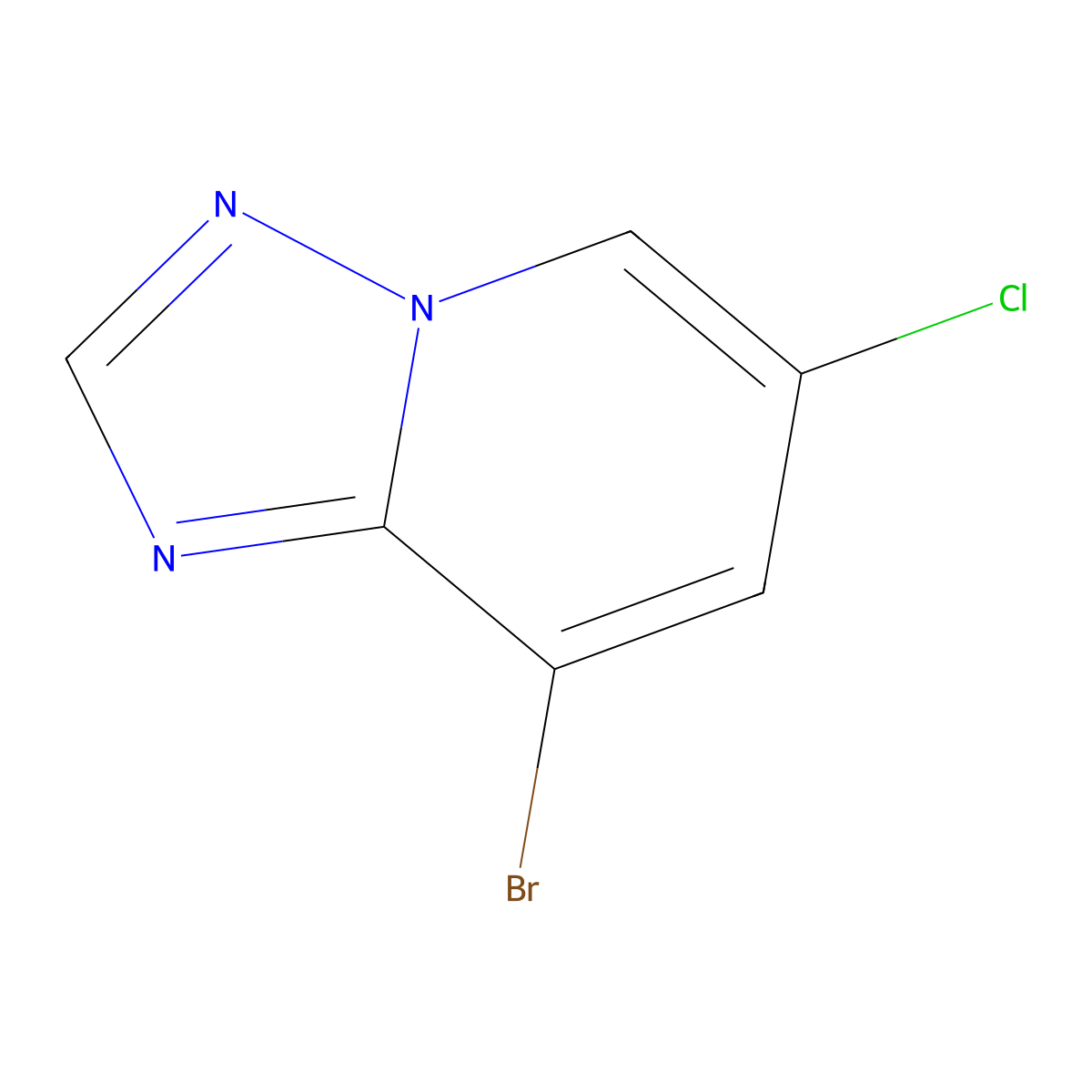 8-Bromo-6-chloro-(1,2,4)triazolo(1,5-a)pyridine molecular structure, CAS 1433822-19-5