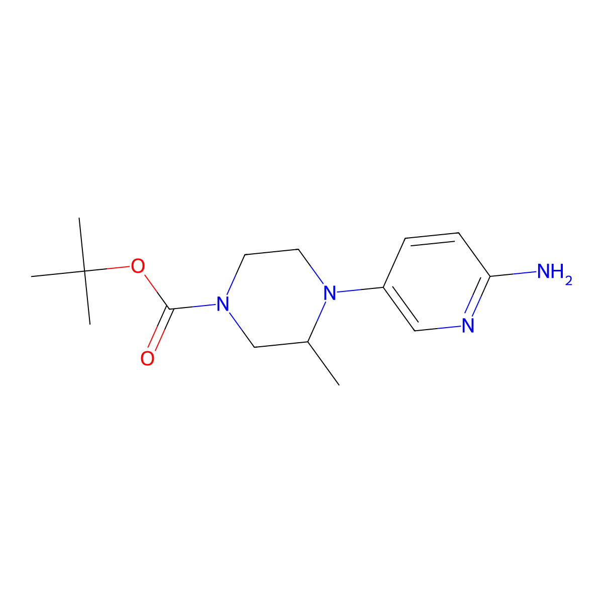 (3S)-tert-Butyl 4-(6-Aminopyridin-3-yl)-3-methylpiperazine-1-carboxylate molecular structure, CAS 1433849-58-1
