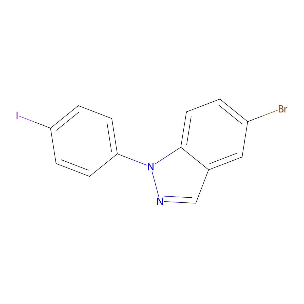 5-Bromo-1-(4-iodophenyl)-1H-indazole molecular structure, CAS 1433850-54-4