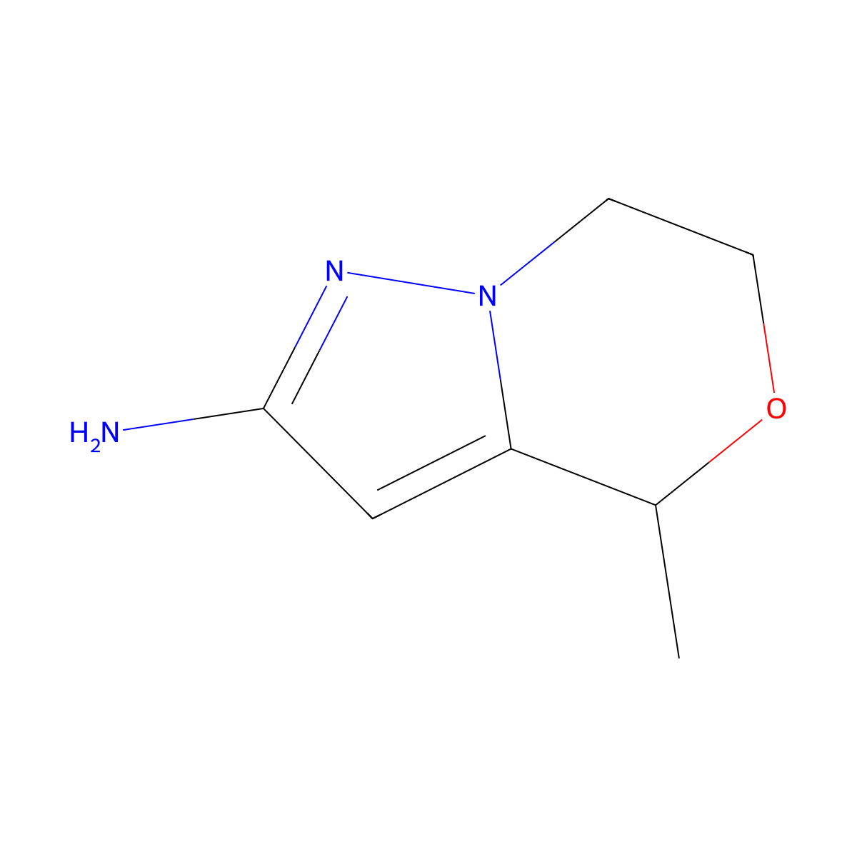 4-Methyl-6,7-dihydro-4H-pyrazolo[5,1-c][1,4]oxazin-2-amine molecular structure, CAS 1433857-28-3
