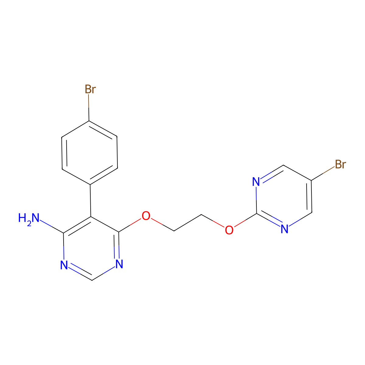 5-(4-Bromophenyl)-6-(2-((5-bromo-2-pyrimidinyl)oxy)ethoxy)-4-pyrimidinamine molecular structure, CAS 1433875-21-8