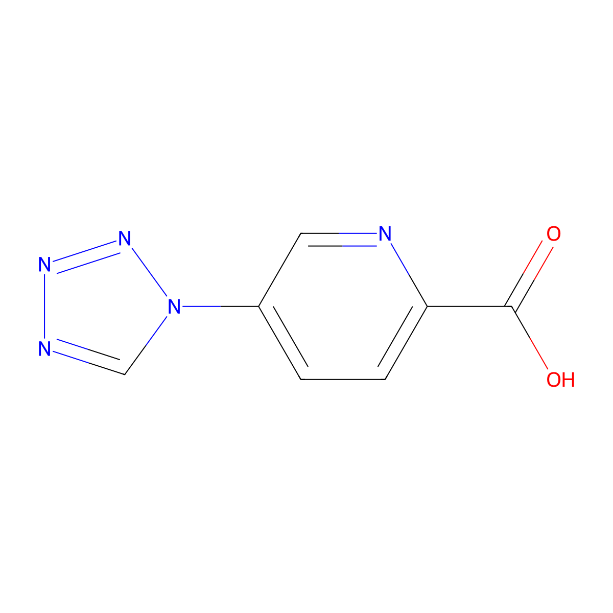 5-(1H-1,2,3,4-tetrazol-1-yl)pyridine-2-carboxylic acid molecular structure, CAS 1433888-37-9