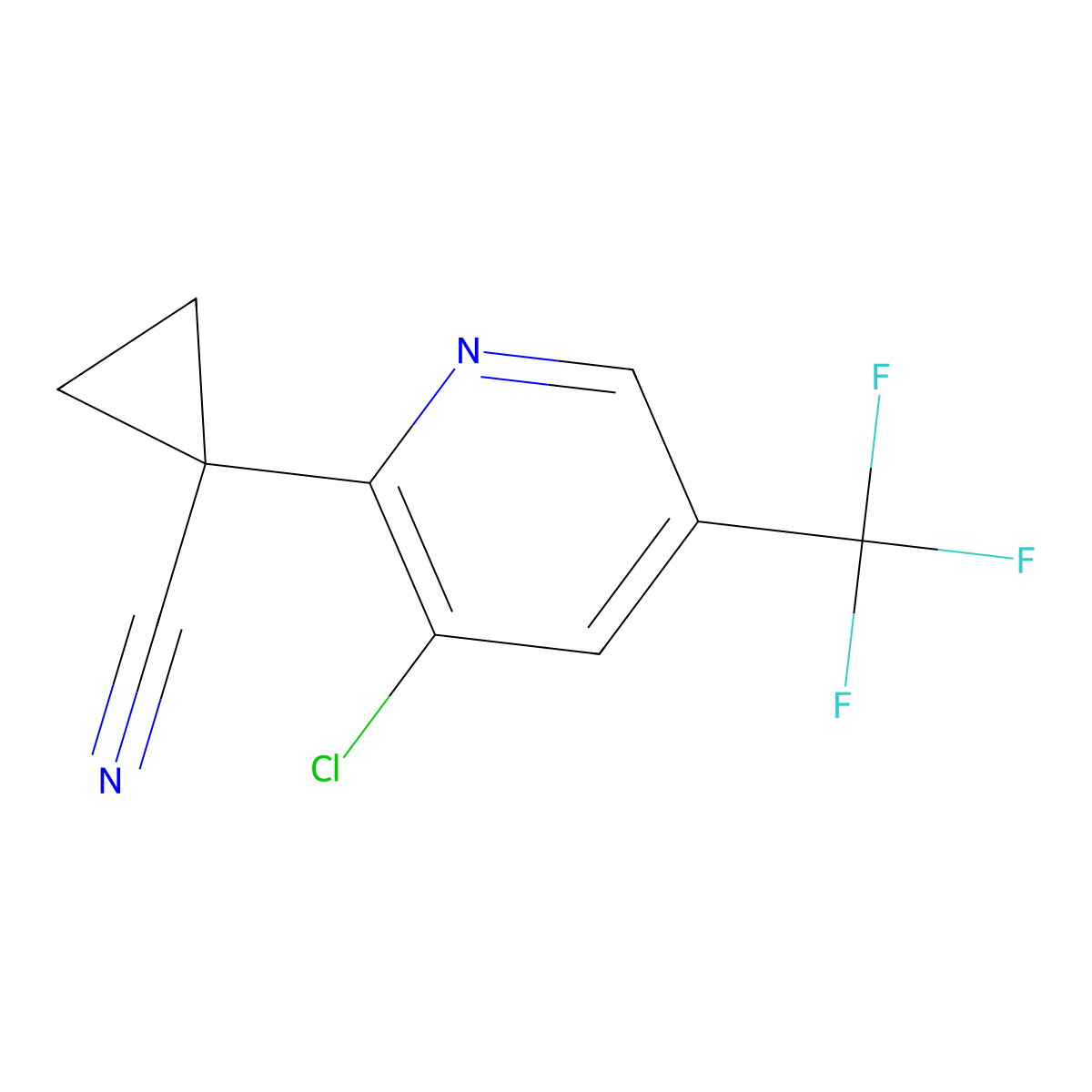 1-(3-Chloro-5-(trifluoromethyl)pyridin-2-yl)cyclopropane-1-carbonitrile molecular structure, CAS 1433906-75-2