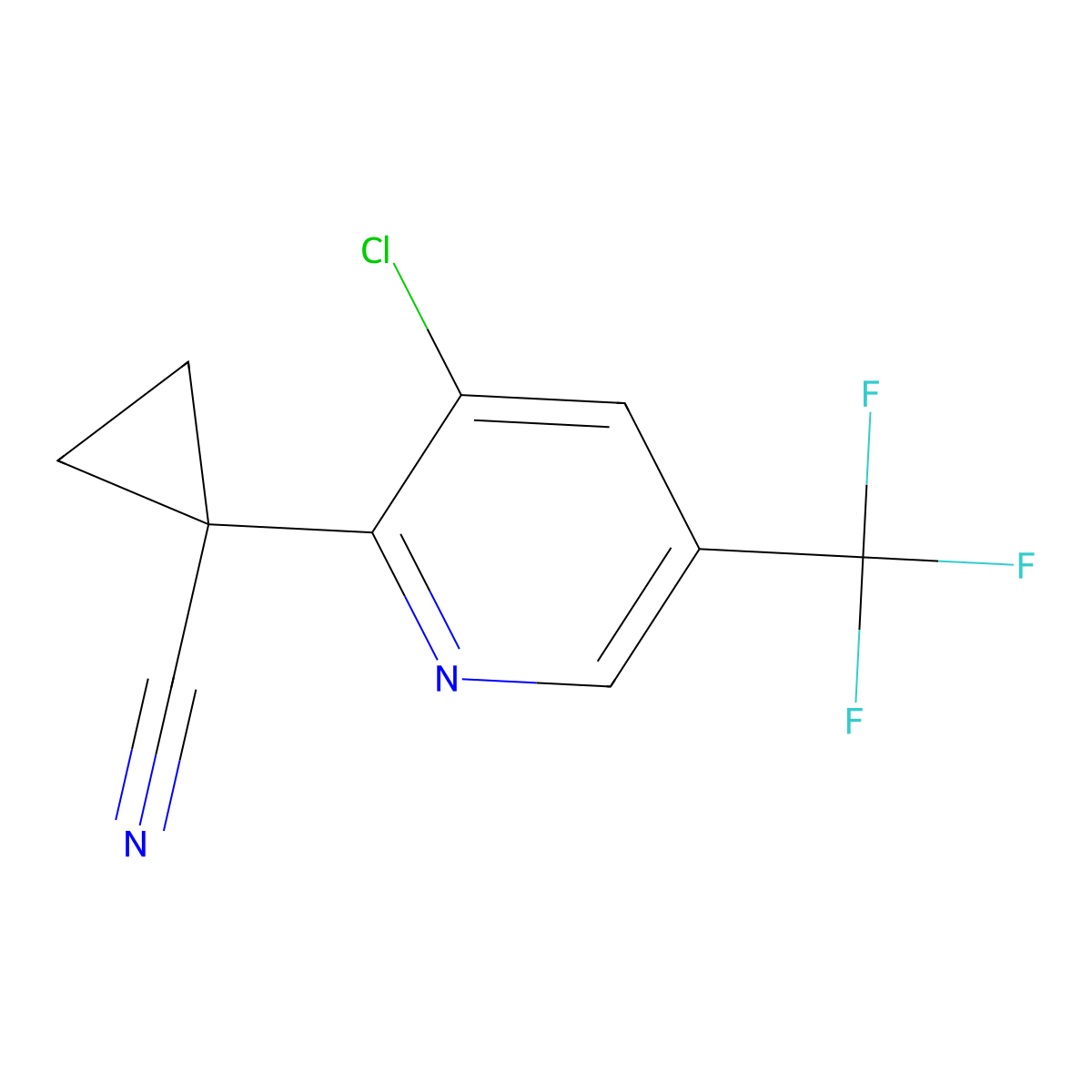 1-(3-Chloro-5-(trifluoromethyl)pyridin-2-yl)cyclopropane-1-carbonitrile molecular structure, CAS 1433906-75-2