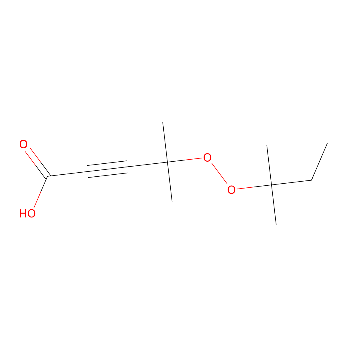 2-Pentynoic acid, 4-[(1,1-dimethylpropyl)dioxy]-4-methyl- molecular structure, CAS 143391-08-6
