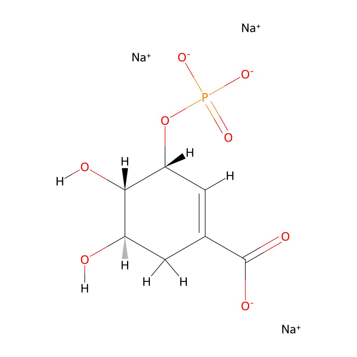 shikimate-3-phosphate trisodium salt molecular structure, CAS 143393-03-7