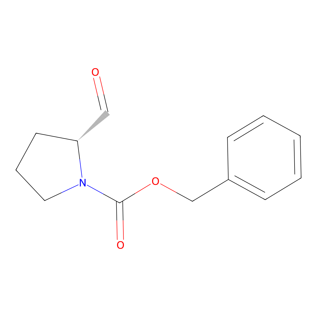(2r)-1-Cbz-2-formyl-pyrrolidine molecular structure, CAS 143393-11-7