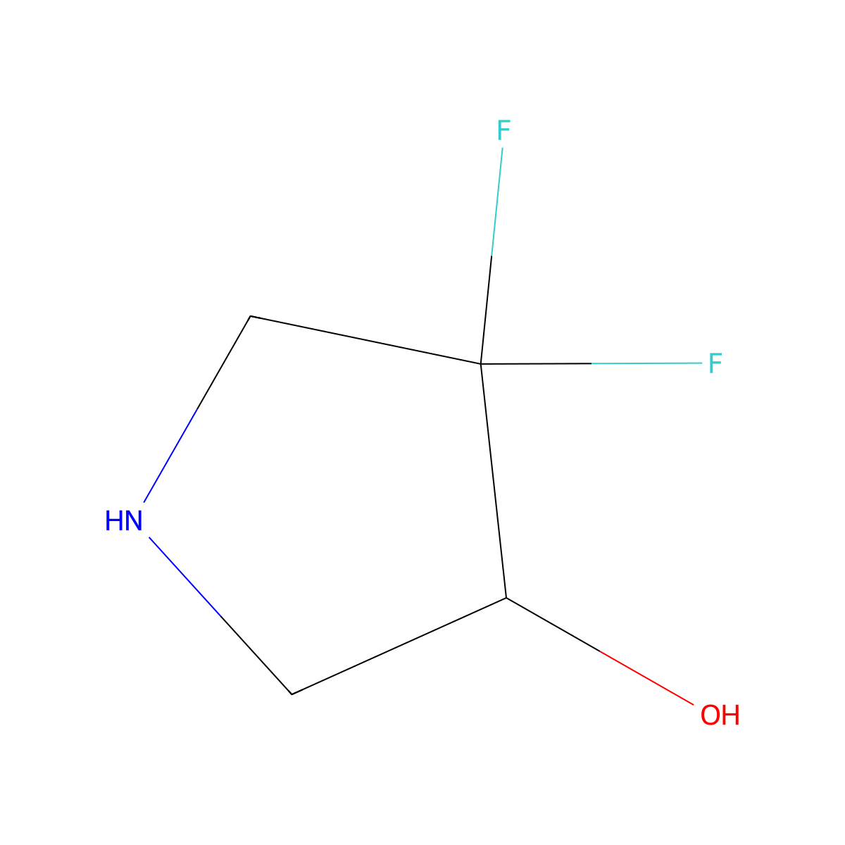 (R)-4,4-Difluoropyrrolidin-3-ol molecular structure, CAS 1433946-75-8