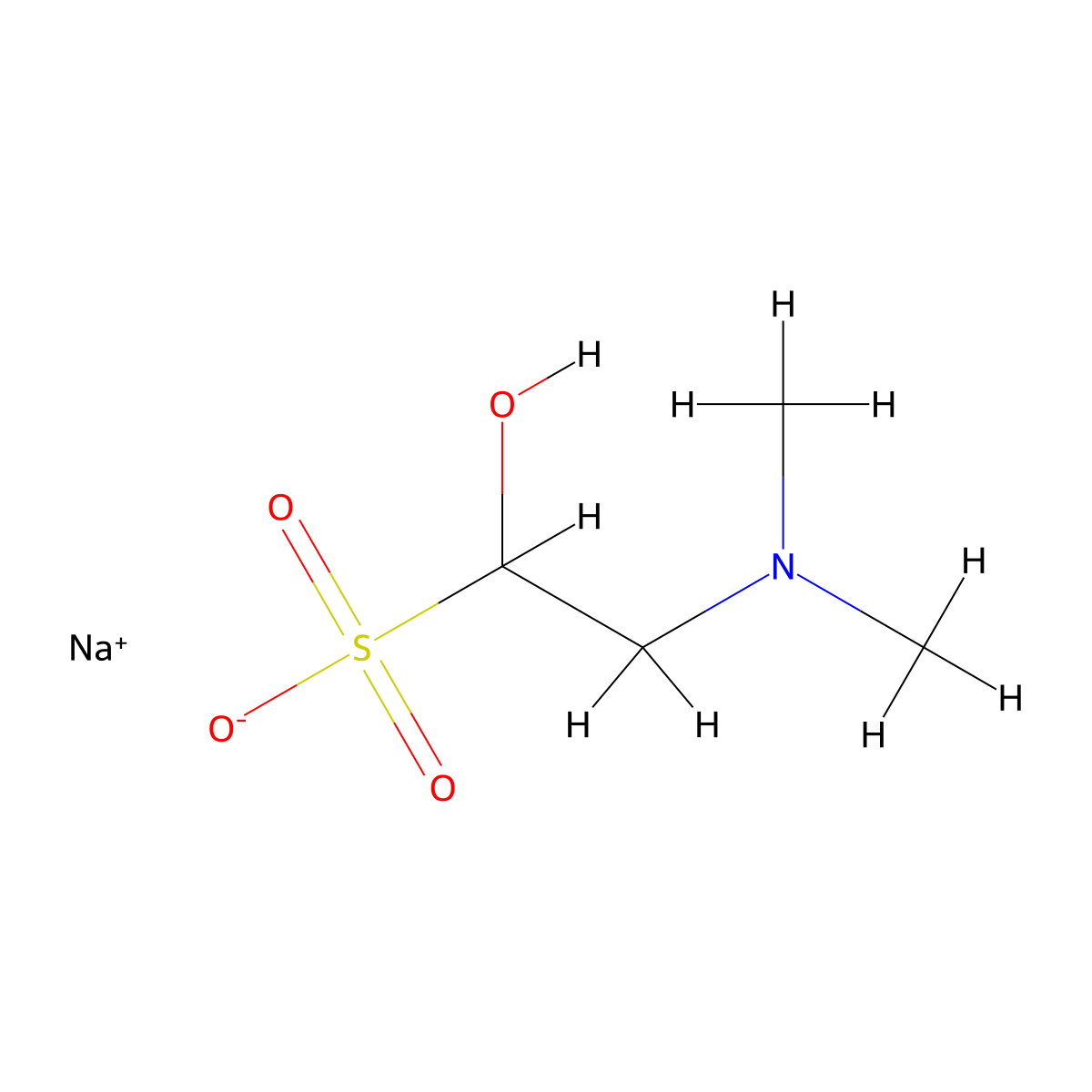 Sodium 2-(dimethylamino)-1-hydroxyethanesulfonate molecular structure, CAS 1433960-19-0