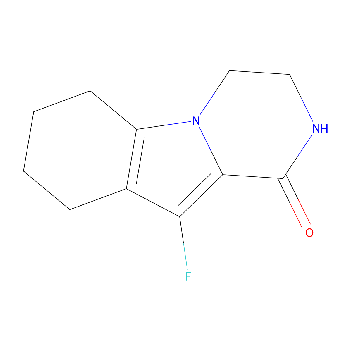 10-Fluoro-3,4,6,7,8,9-hexahydropyrazino[1,2-a]indol-1(2H)-one molecular structure, CAS 1433990-26-1