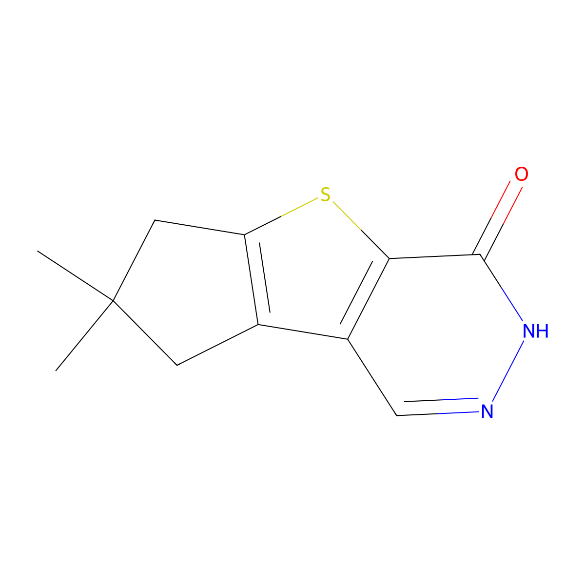 7,7-Dimethyl-7,8-dihydro-3H-cyclopenta[4,5]thieno[2,3-d]pyridazin-4(6H)-one molecular structure, CAS 1433990-58-9