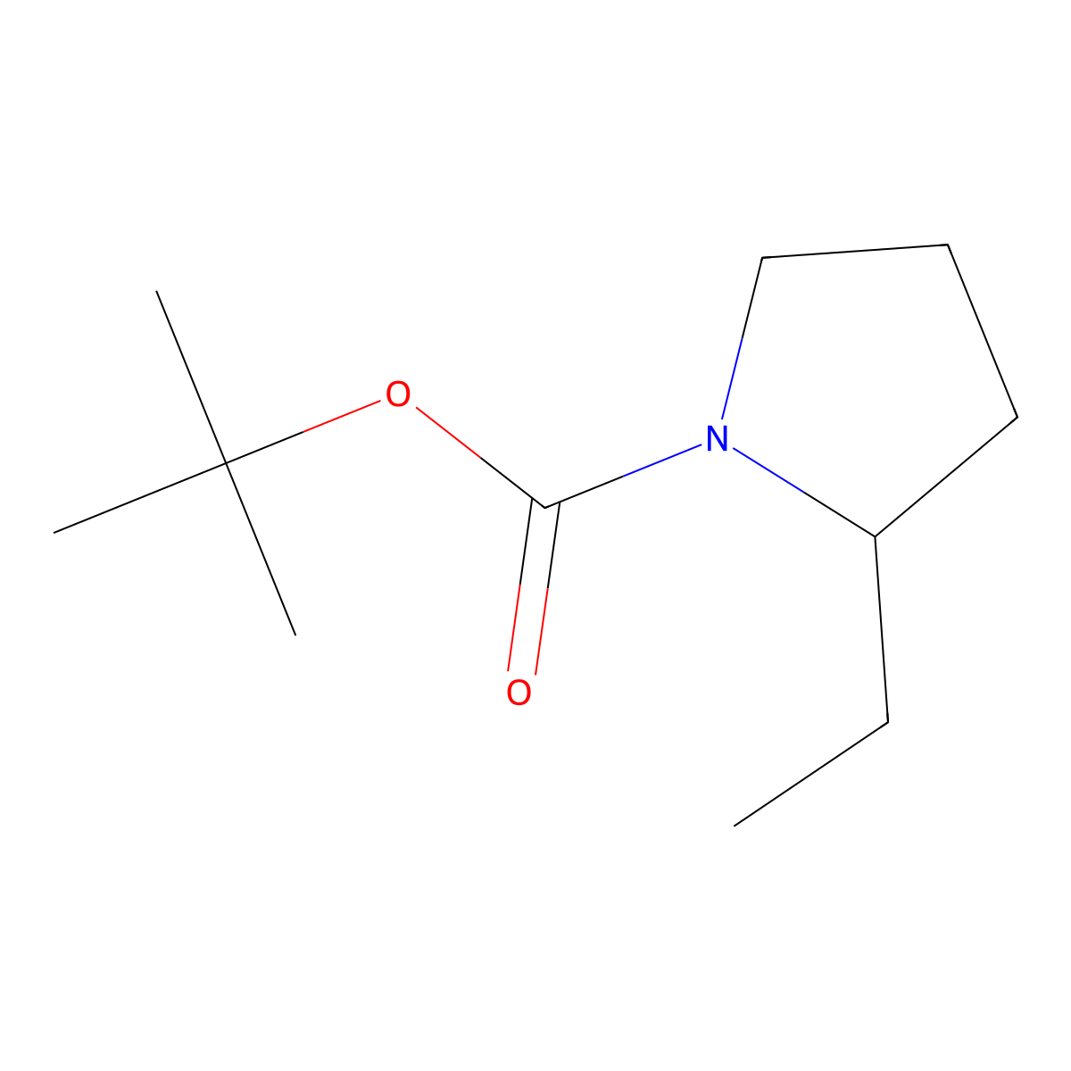 Tert-butyl 2-ethylpyrrolidine-1-carboxylate molecular structure, CAS 1433995-57-3