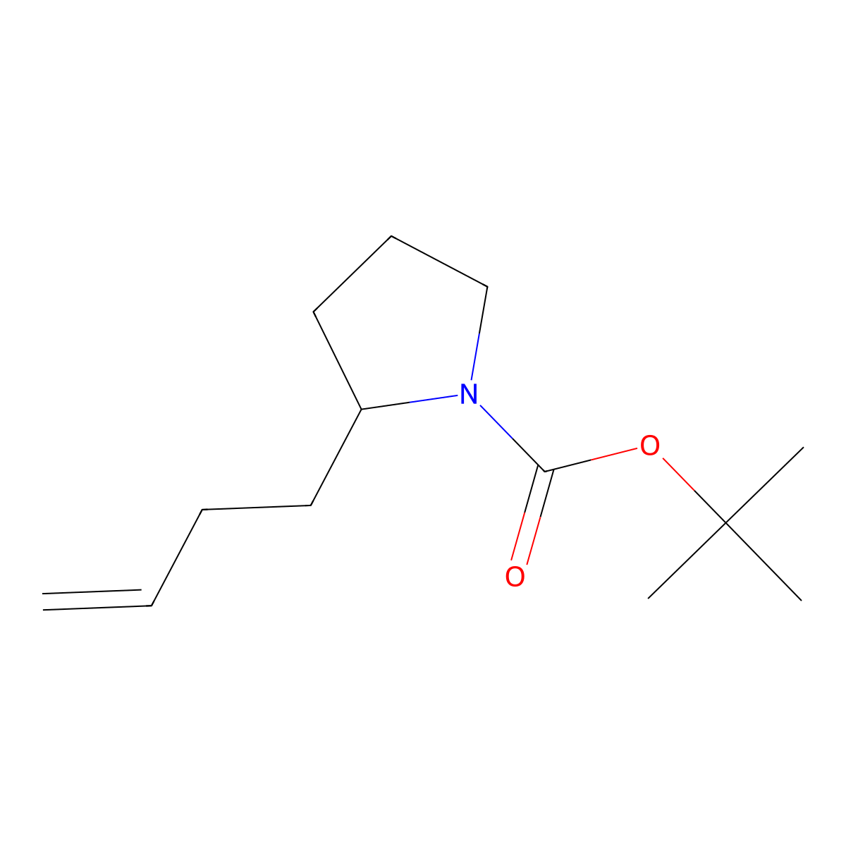 1-Pyrrolidinecarboxylic acid, 2-(3-buten-1-yl)-, 1,1-dimethylethyl ester molecular structure, CAS 1433995-77-7
