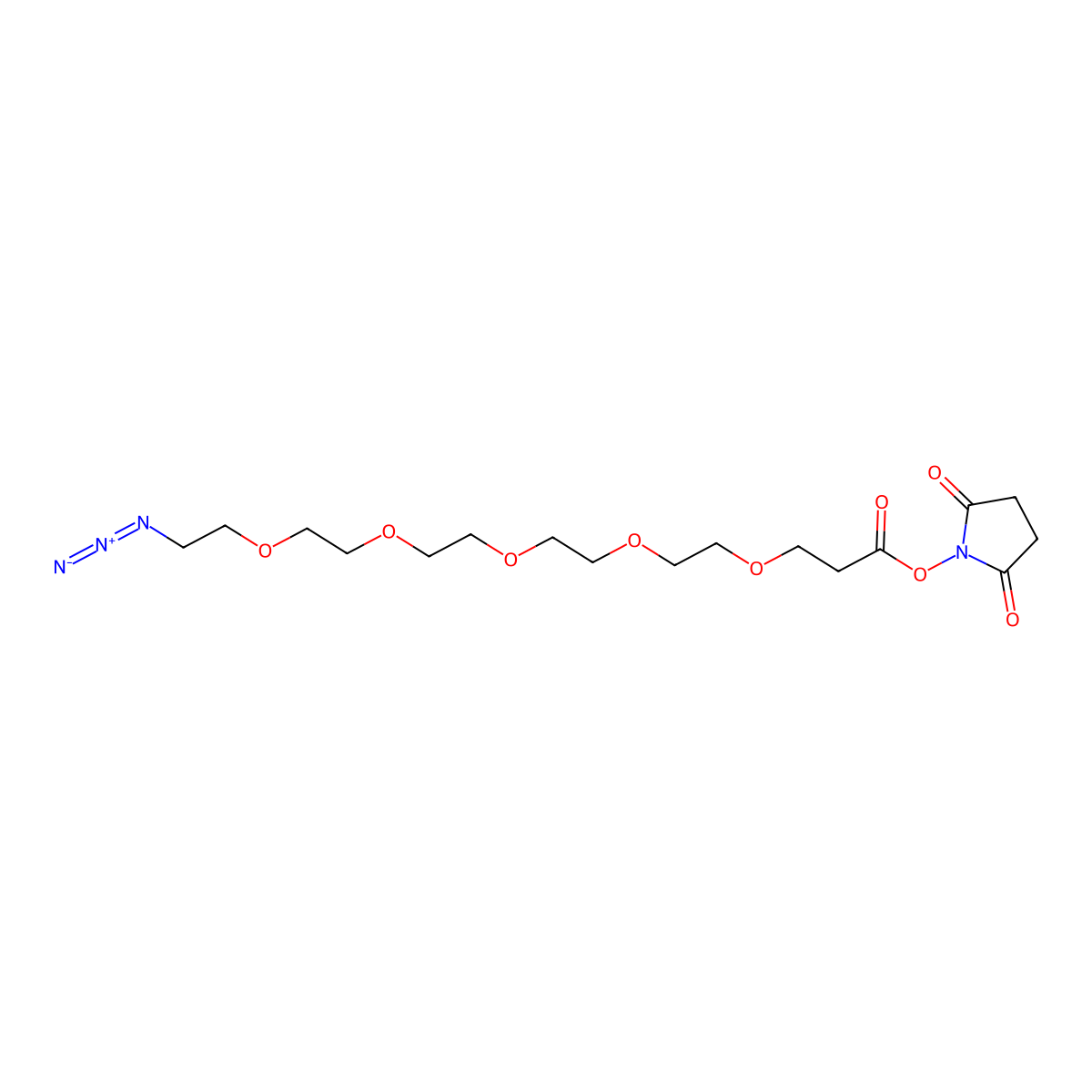 Azido-PEG5-NHS ester molecular structure, CAS 1433996-86-1