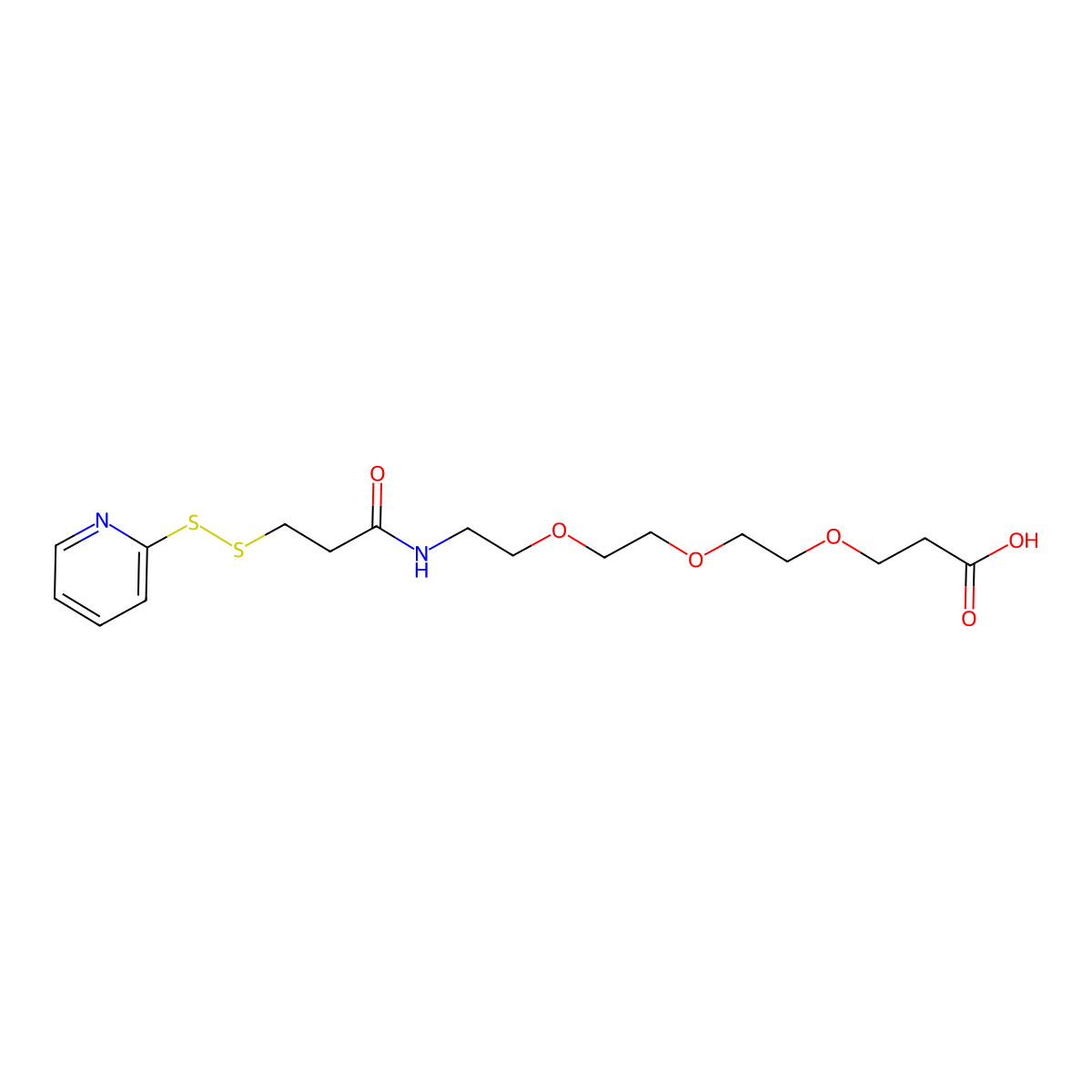 3-Oxo-1-(pyridin-2-yldisulfanyl)-7,10,13-trioxa-4-azahexadecan-16-oic acid molecular structure, CAS 1433996-96-3