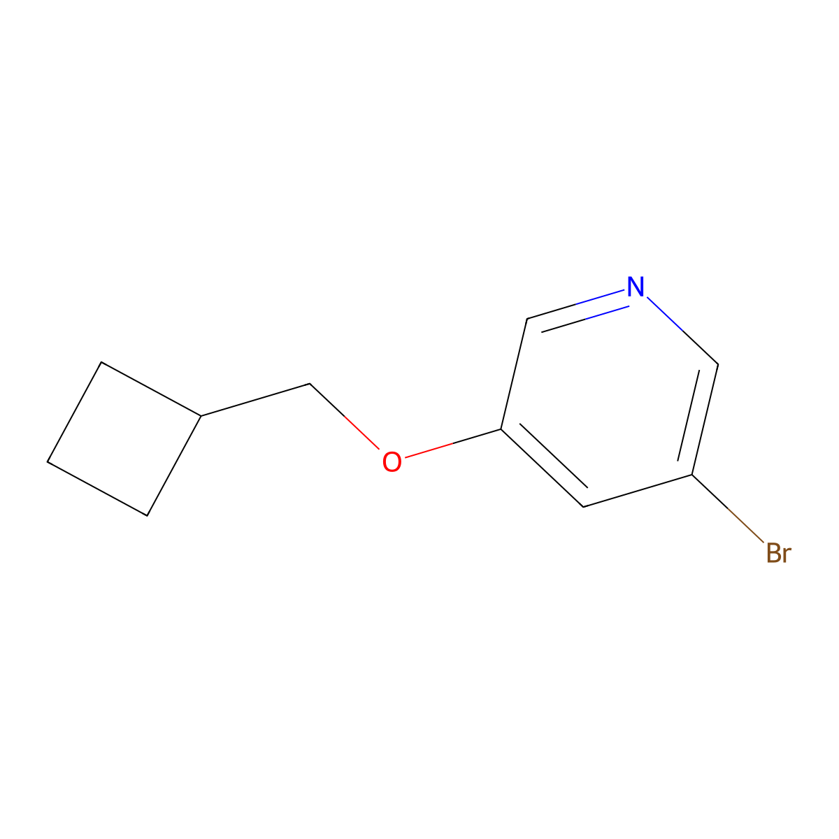 3-Bromo-5-(cyclobutylmethoxy)pyridine molecular structure, CAS 1434047-85-4