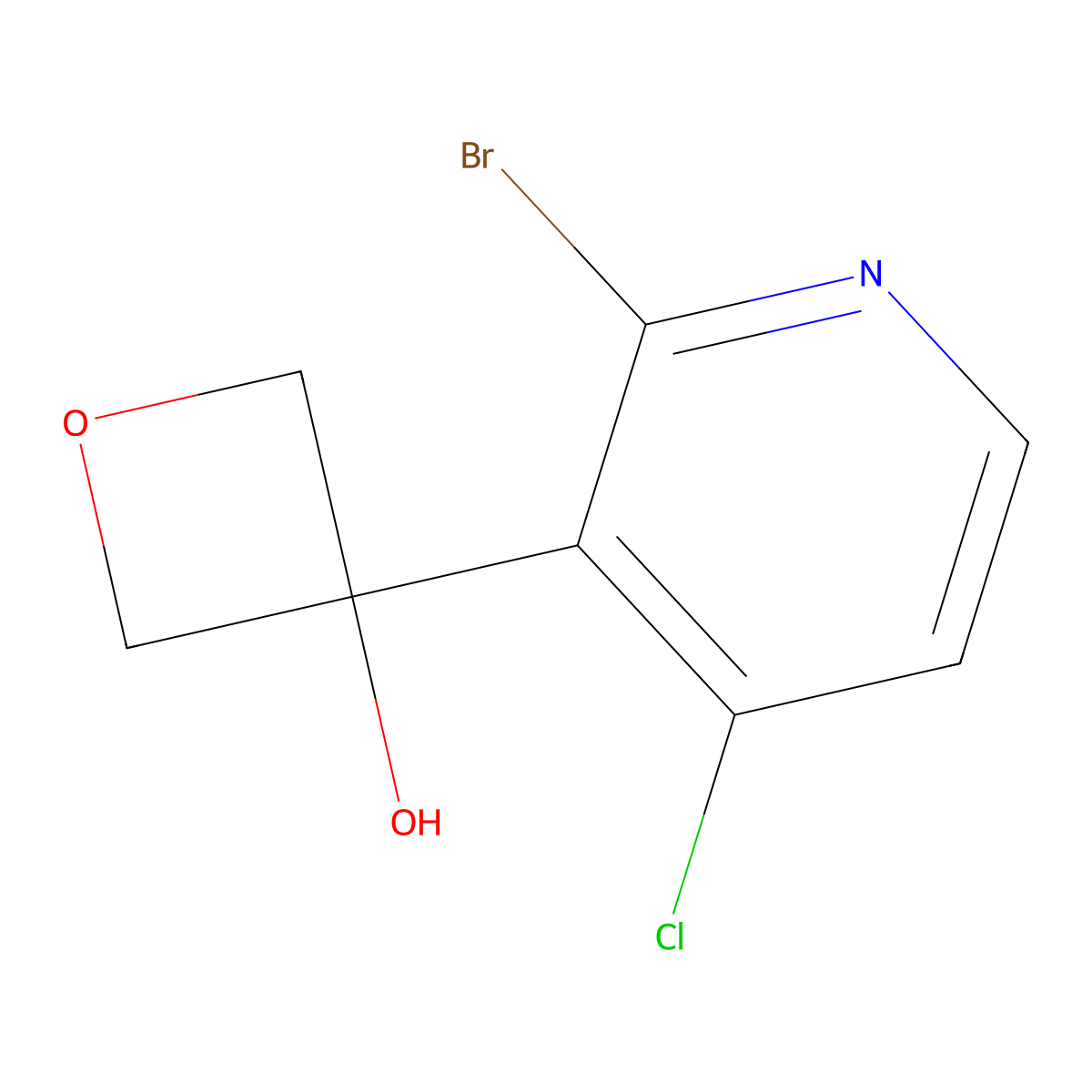 3-(2-Bromo-4-chloropyridin-3-yl)oxetan-3-ol molecular structure, CAS 1434051-16-7