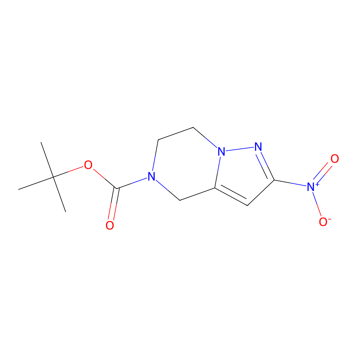 tert-Butyl 2-Nitro-6,7-dihydropyrazolo[1,5-a]pyrazine-5(4H)-carboxylate molecular structure, CAS 1434052-06-8