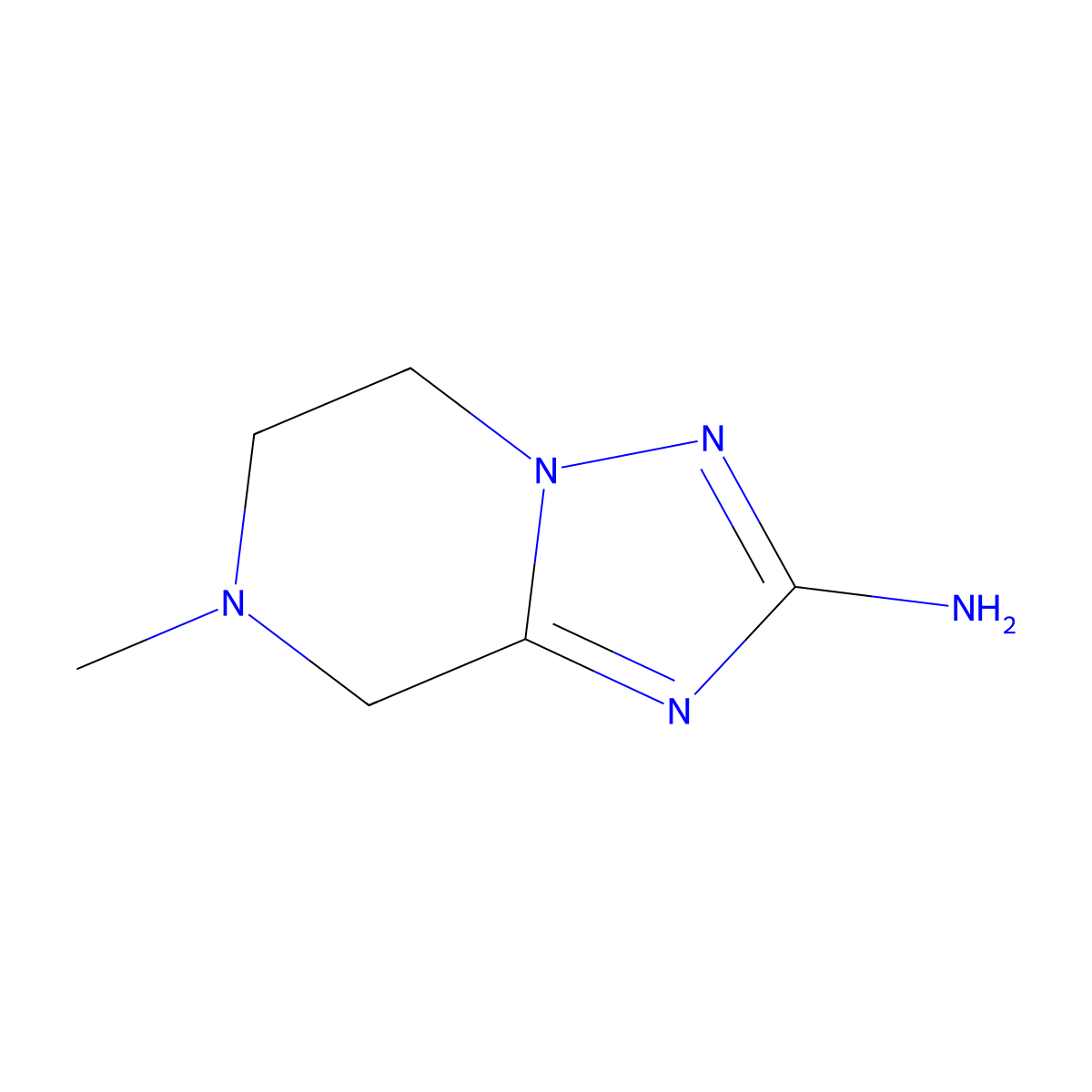 7-Methyl-5,6,7,8-tetrahydro-[1,2,4]triazolo[1,5-a]pyrazin-2-amine molecular structure, CAS 1434053-29-8